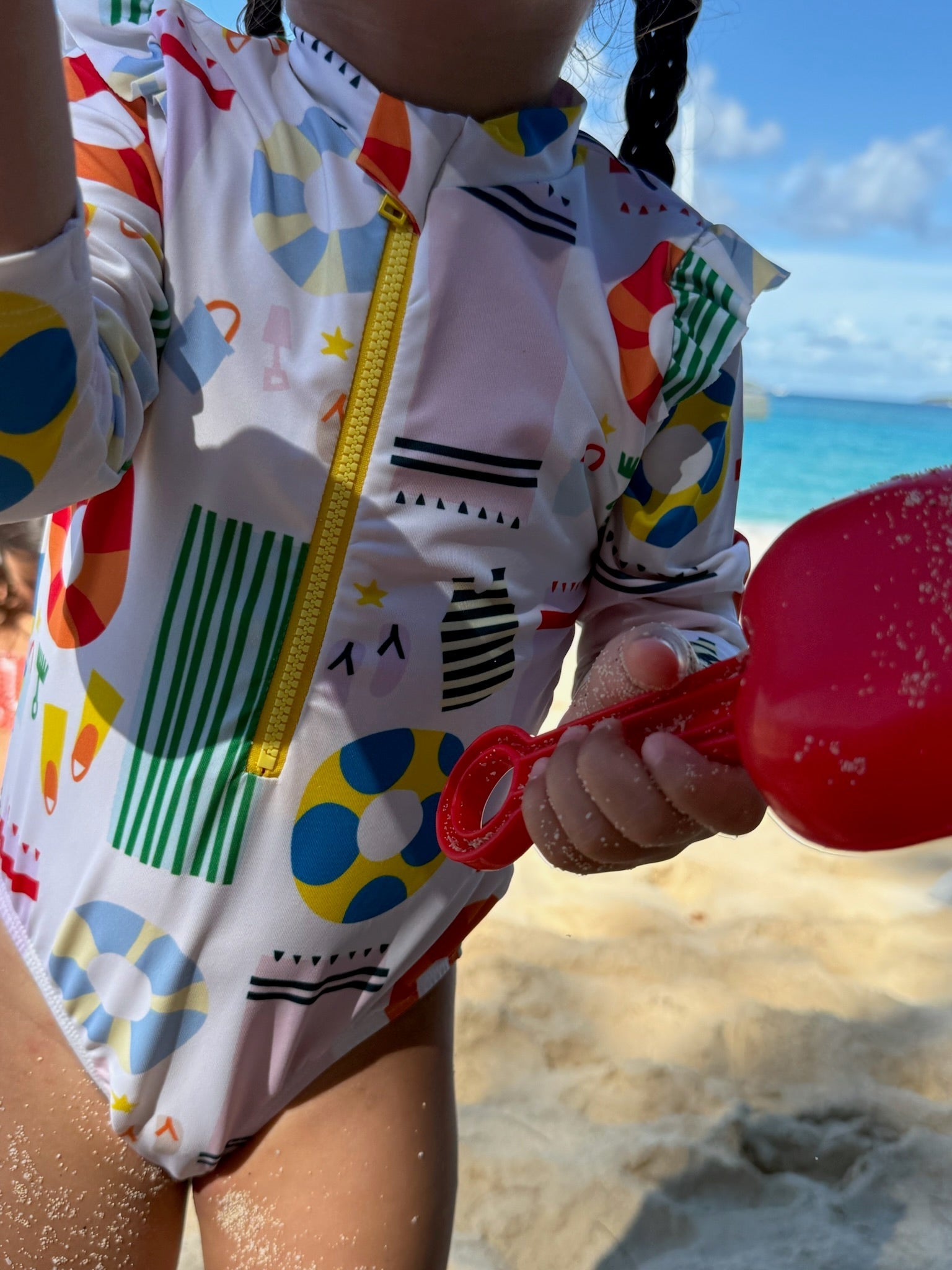 Beach Baby Zipped Rashguard Onepiece