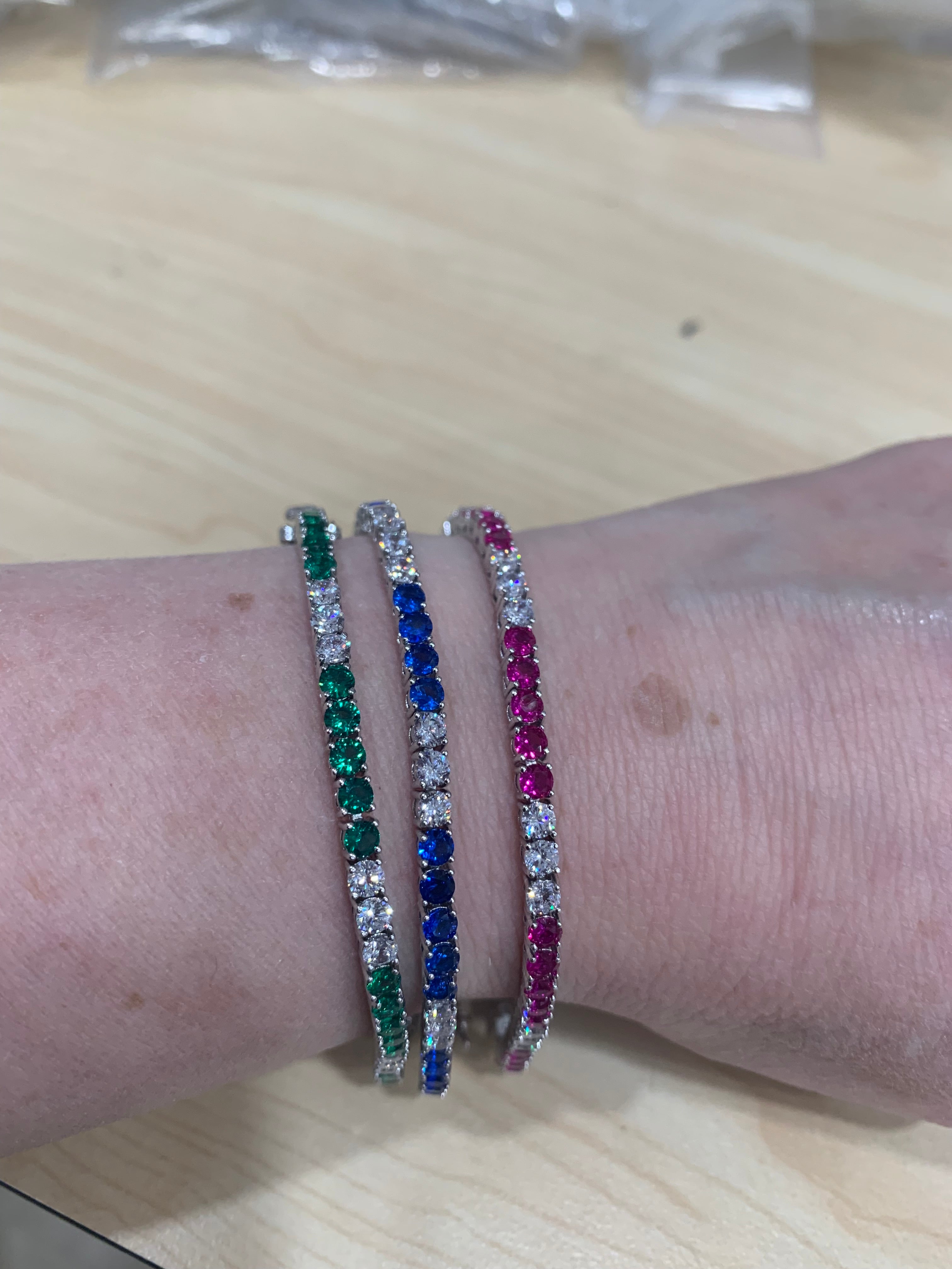 Rhodium Plated Cz Tennis Bracelet
