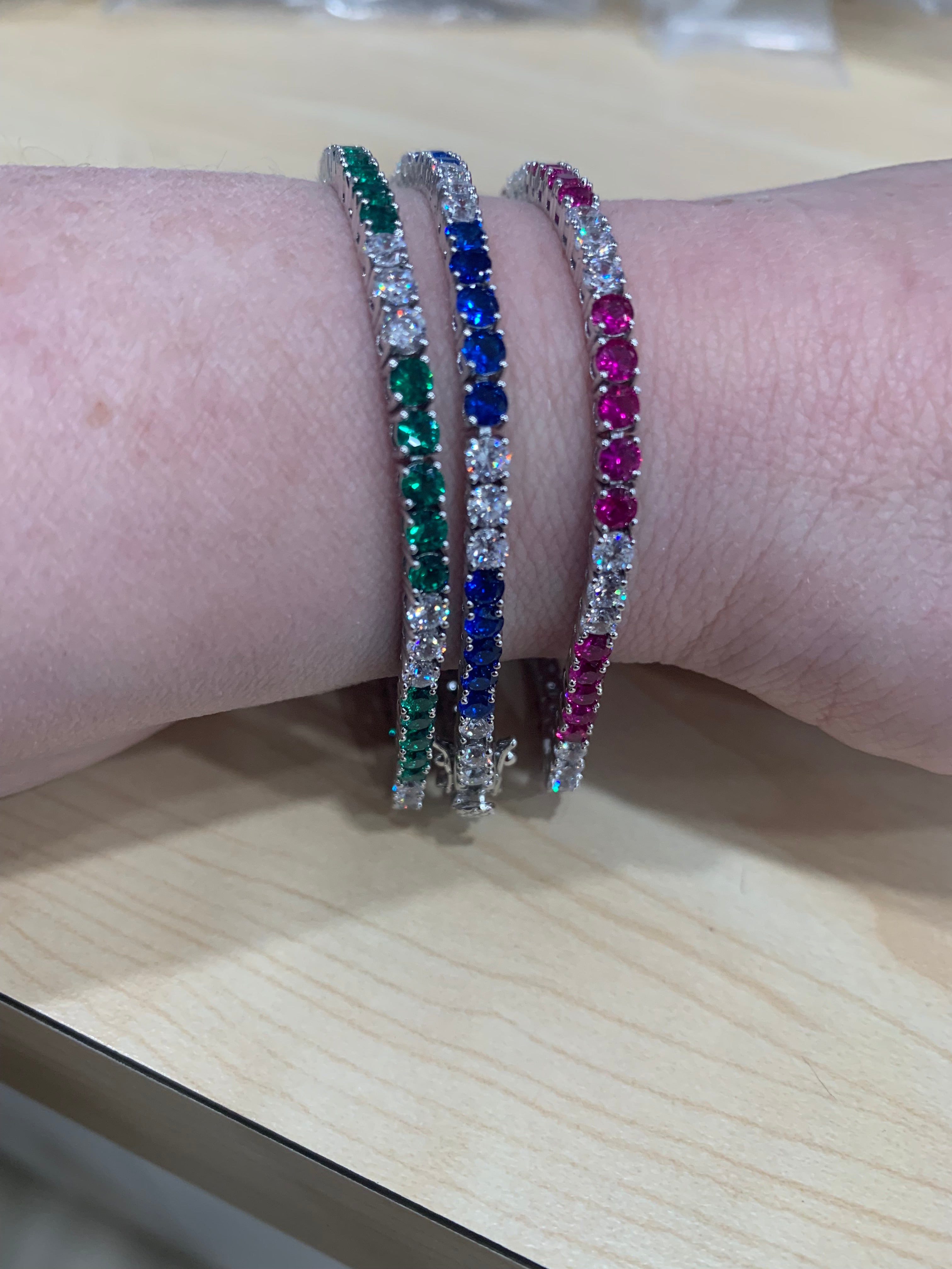 Rhodium Plated Cz Tennis Bracelet