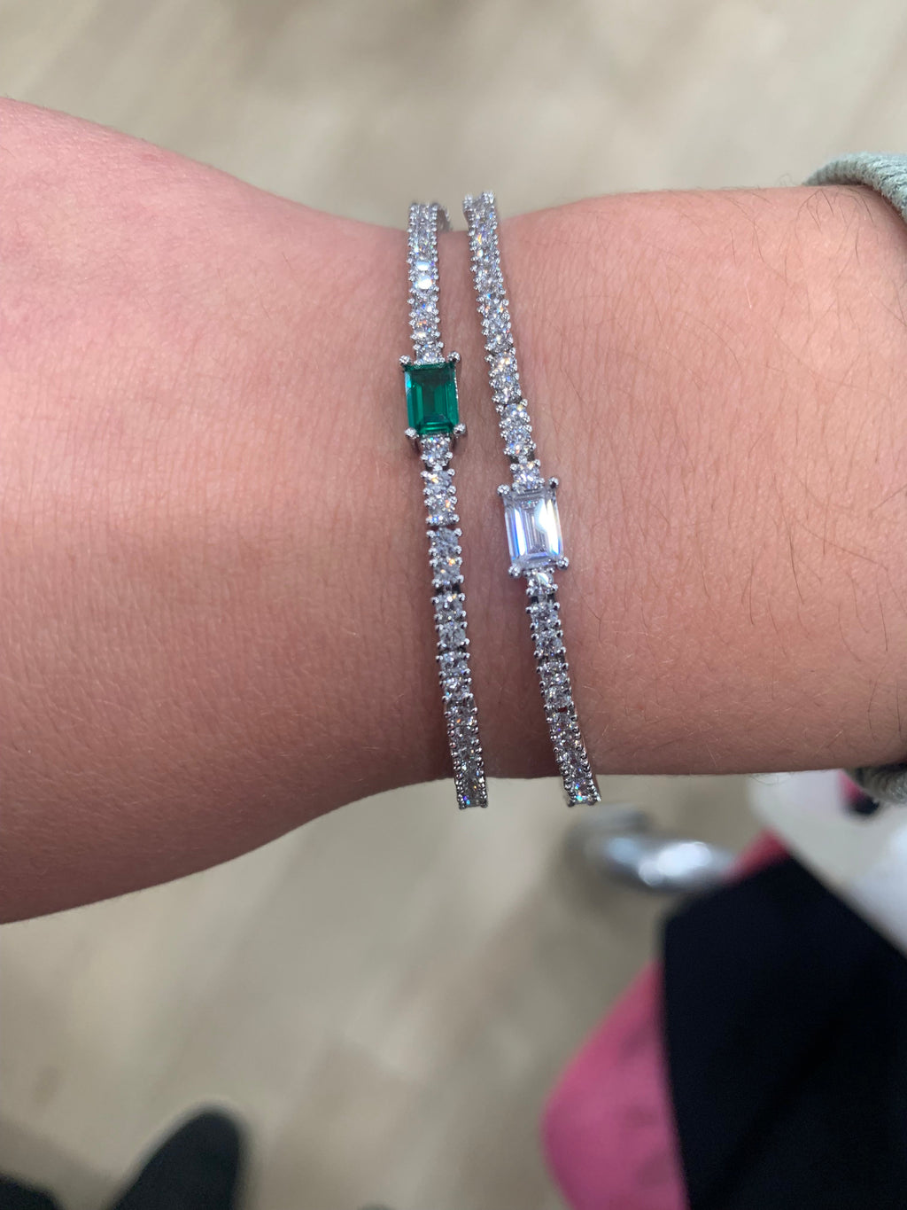 Rhodium Plated Cz Tennis Bracelet