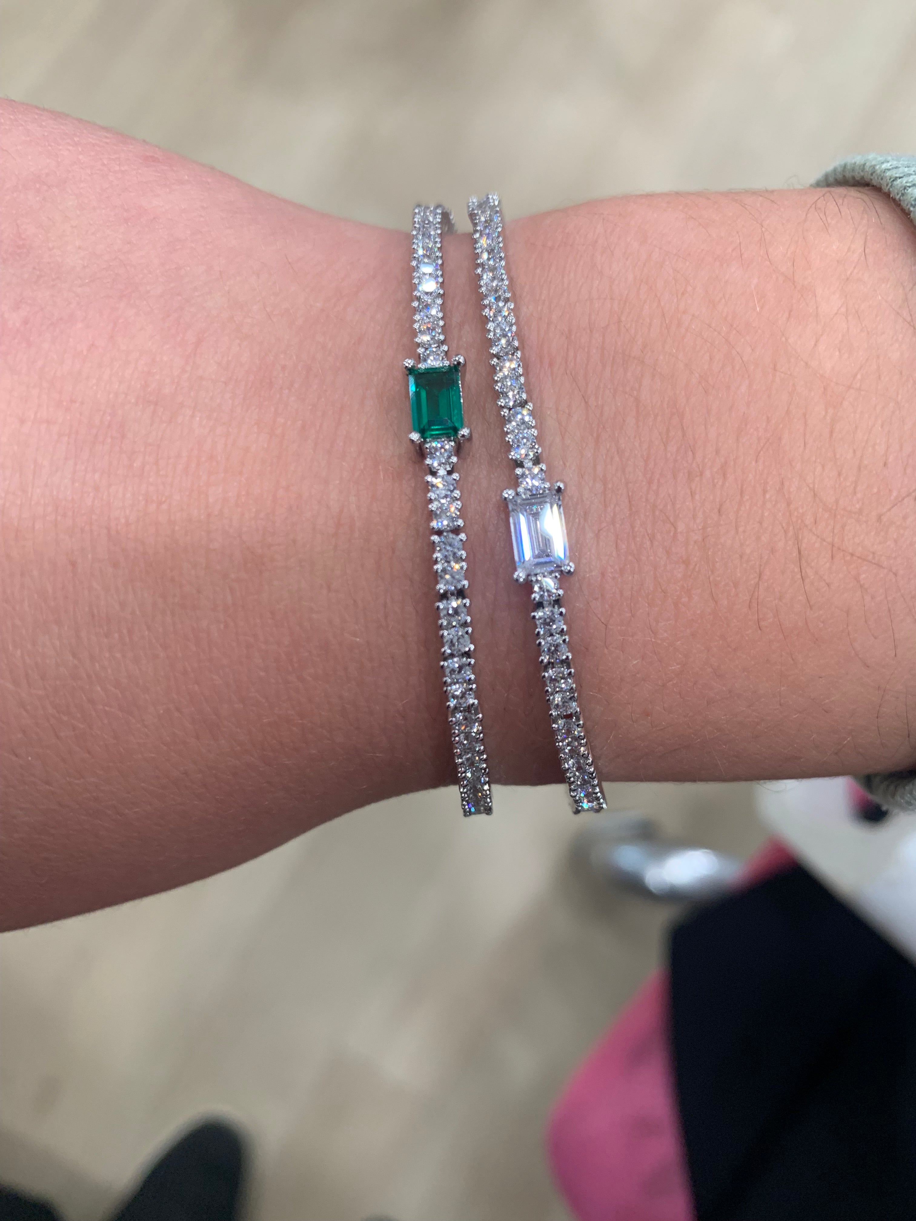 Rhodium Plated Cz Tennis Bracelet