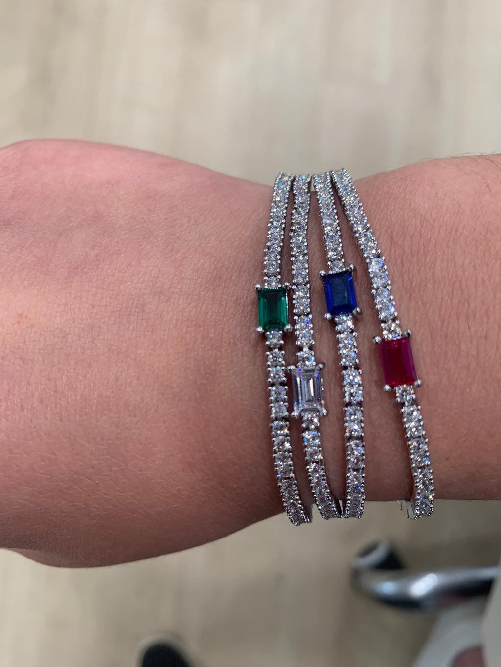 Rhodium Plated Cz Tennis Bracelet