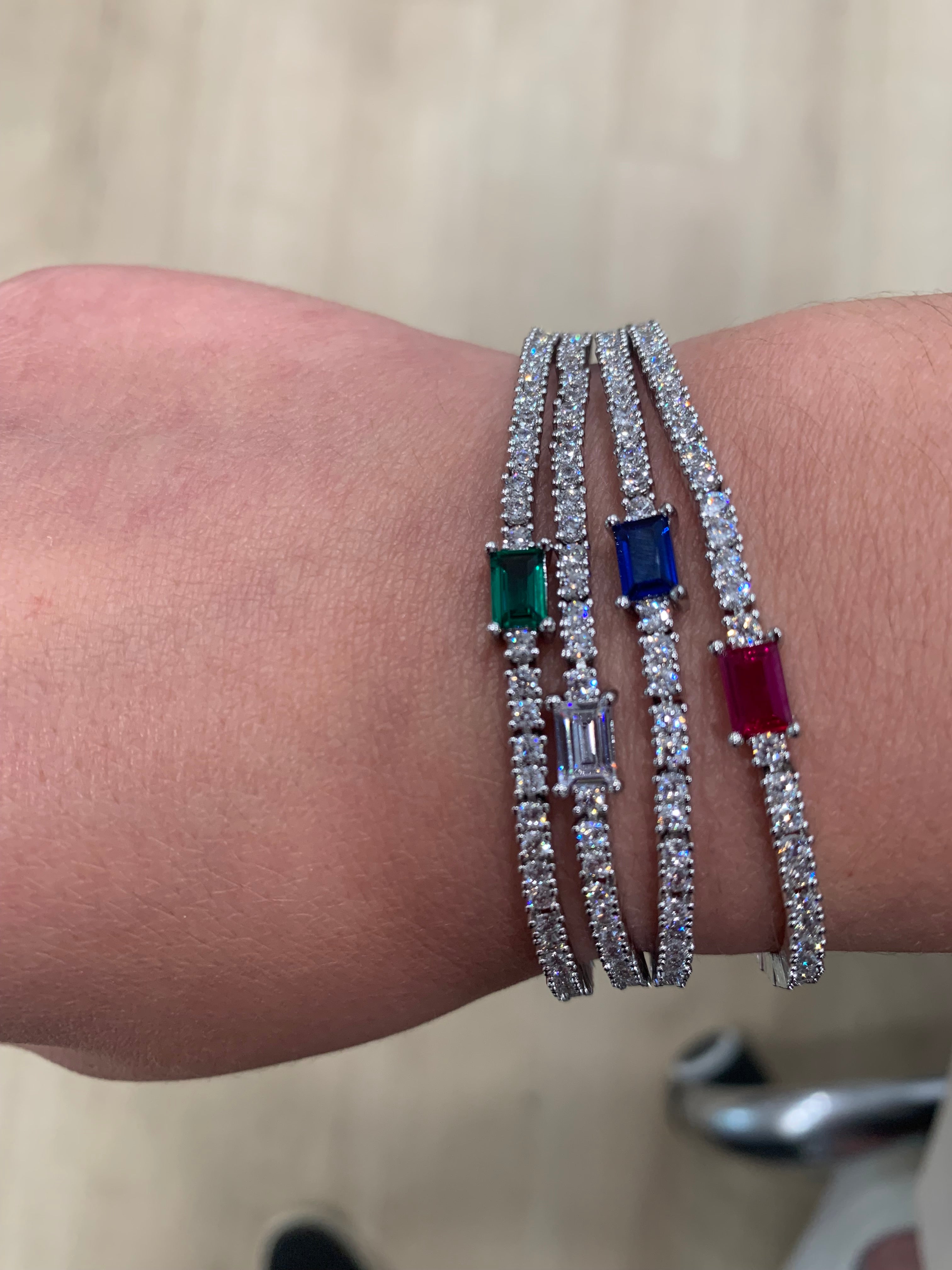 Rhodium Plated Cz Tennis Bracelet