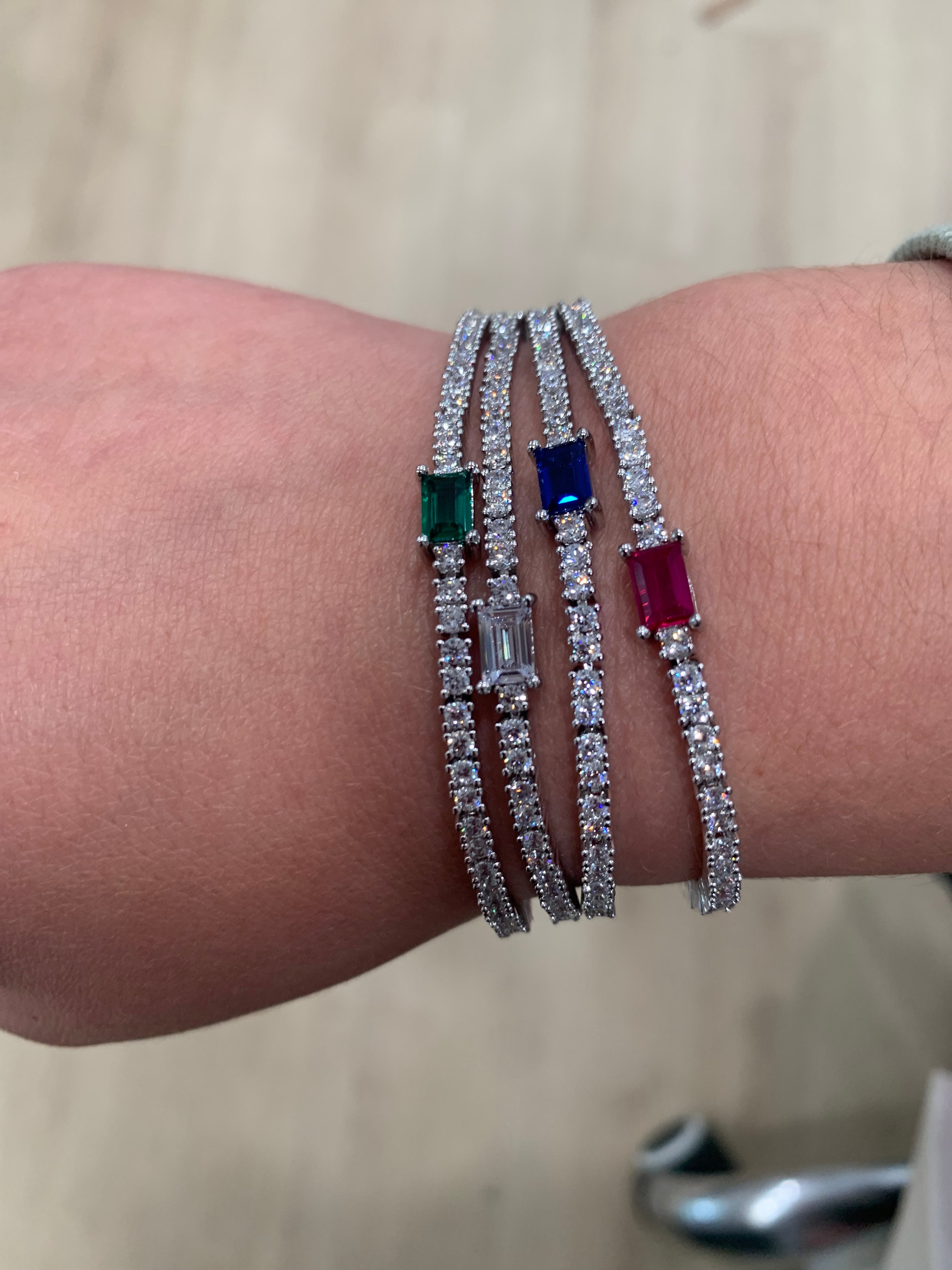 Rhodium Plated Cz Tennis Bracelet