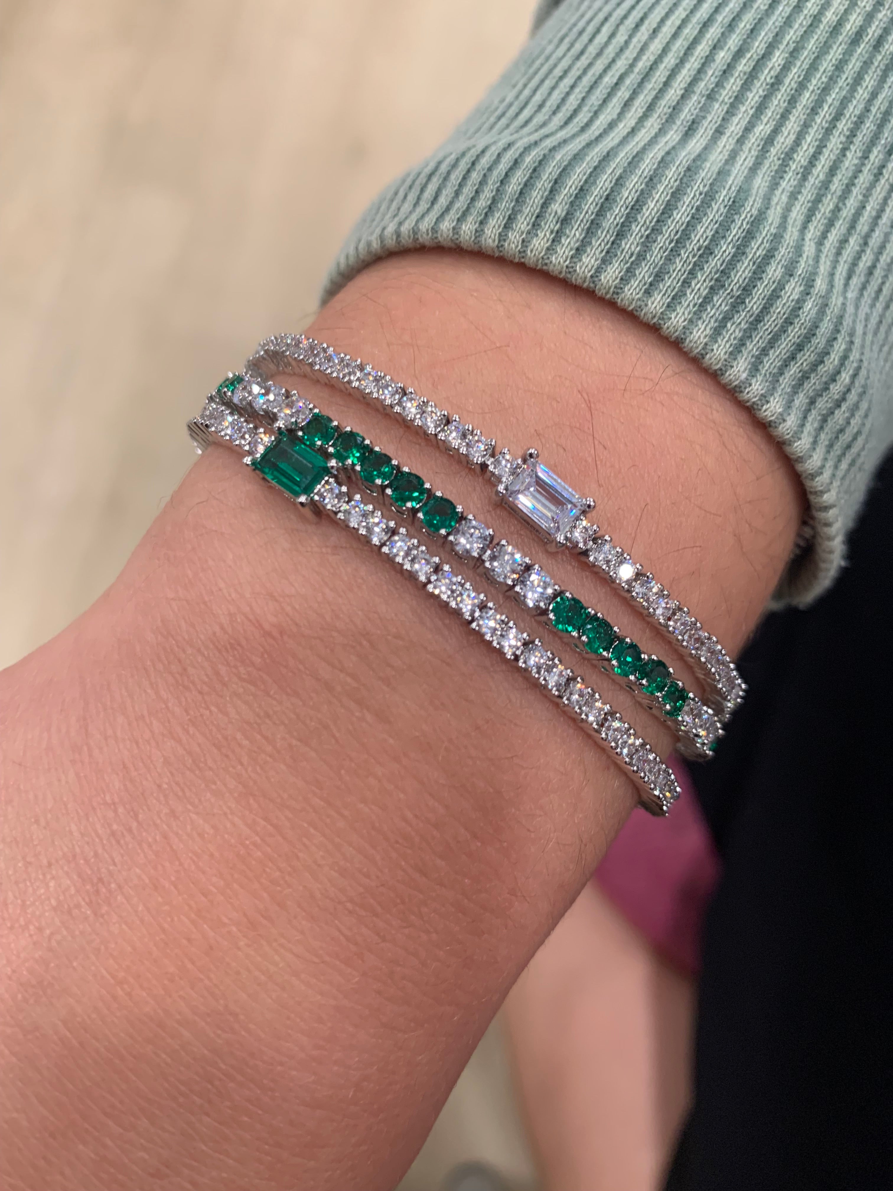 Rhodium Plated Cz Tennis Bracelet
