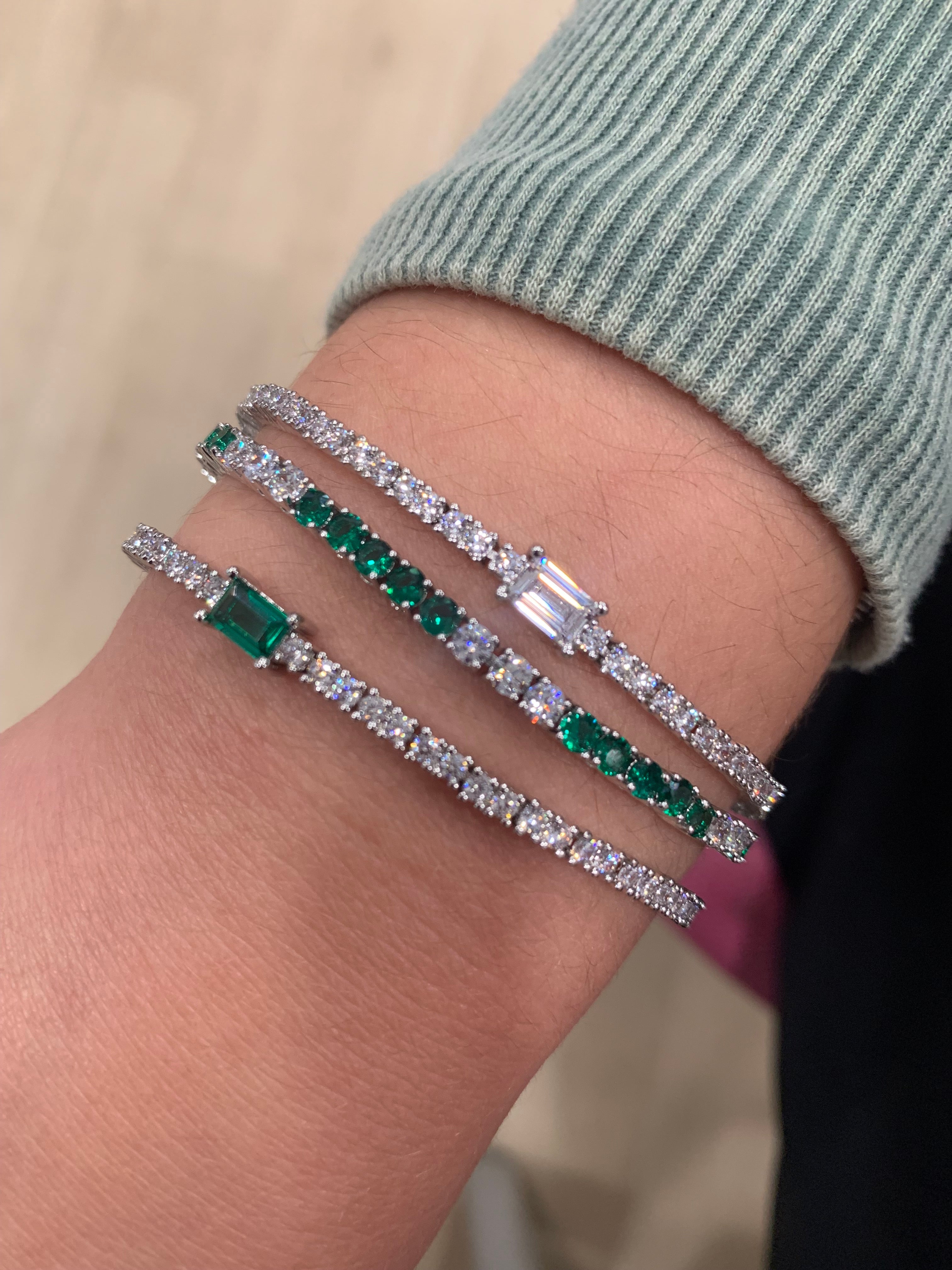 Rhodium Plated Cz Tennis Bracelet