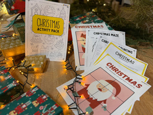 Close-up of the Christmas Activity Pack  product.