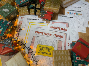 Close-up of the Christmas Activity Pack  product.