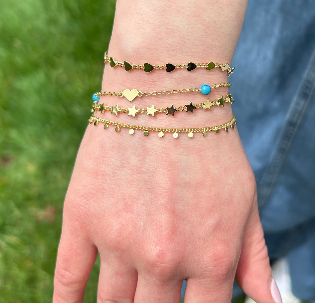 Pearl & Hearts Station Bracelet