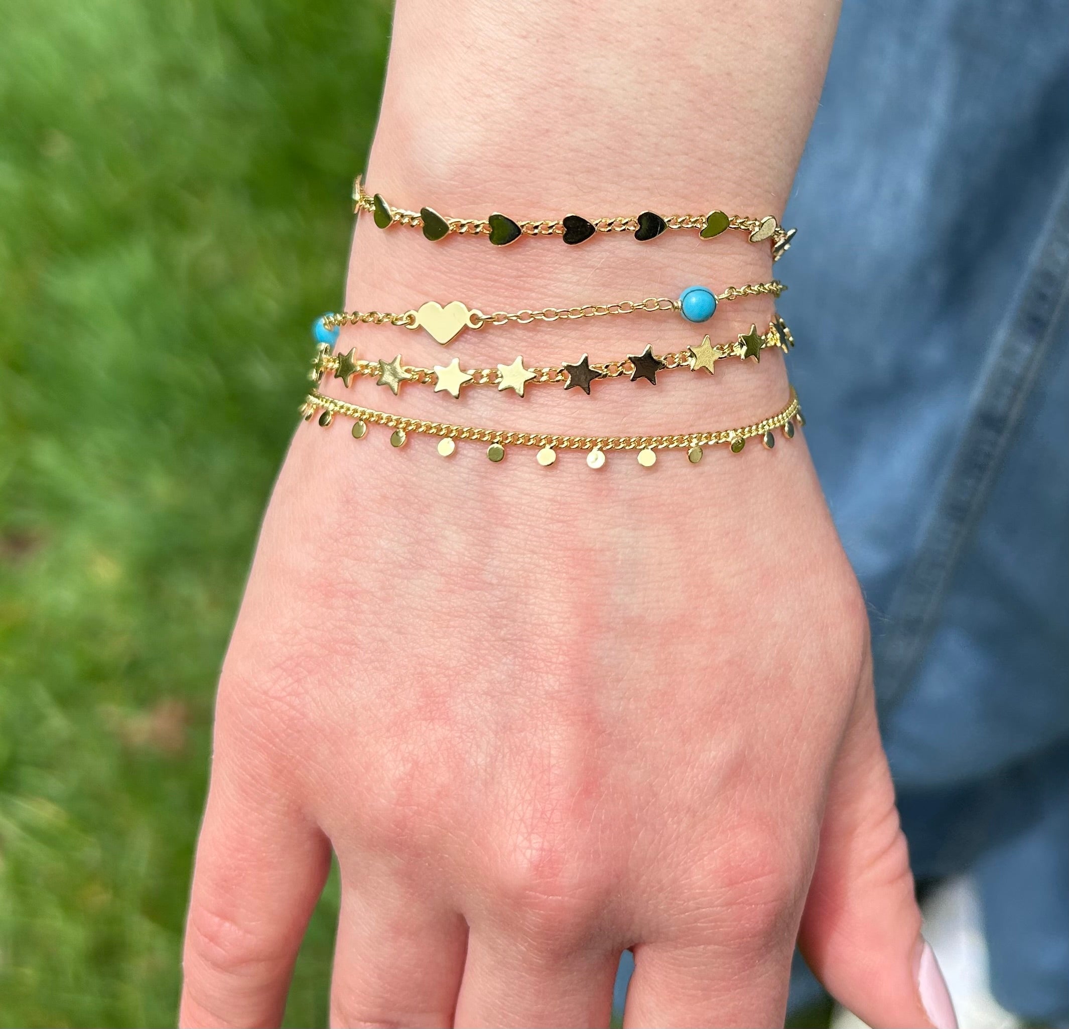 Pearl & Hearts Station Bracelet