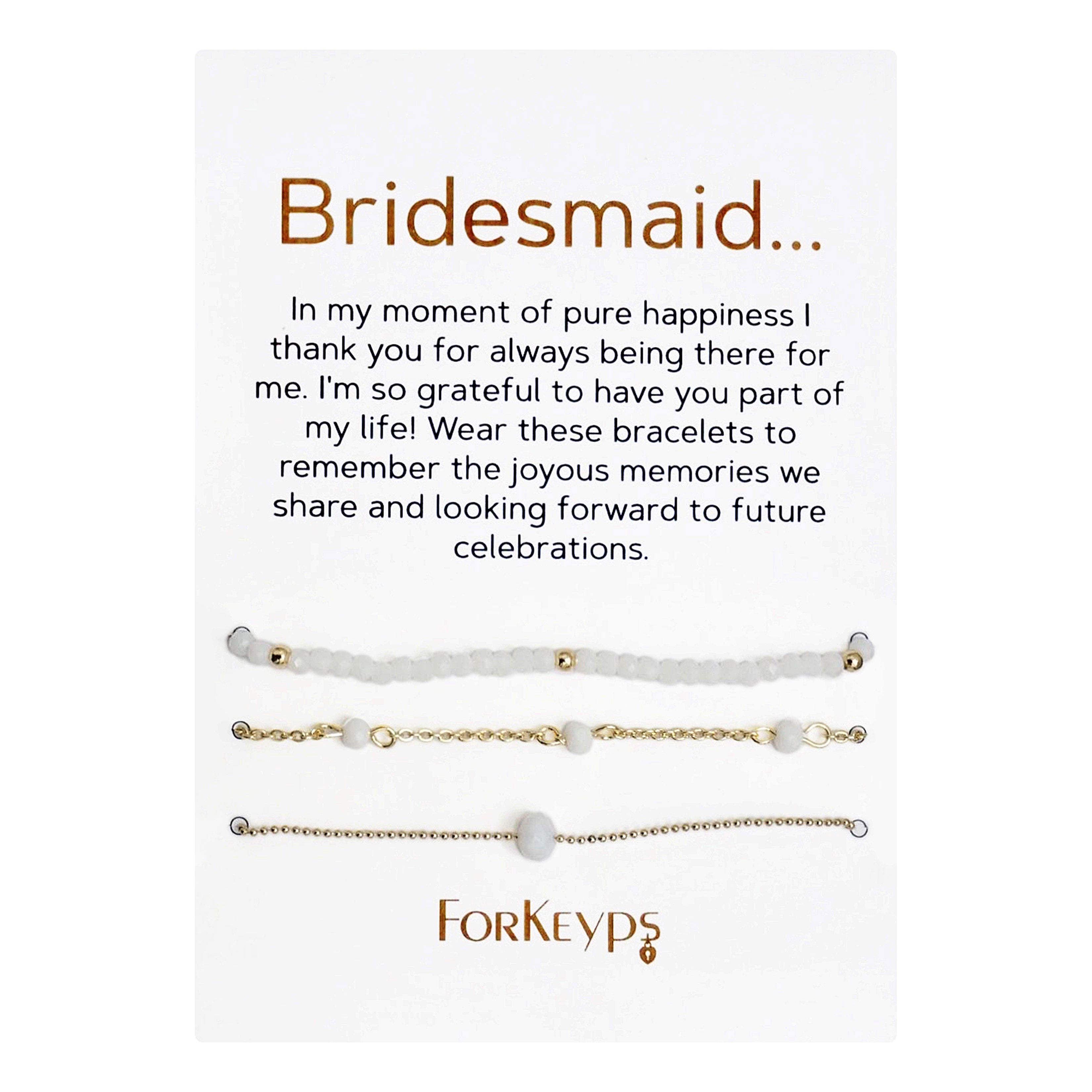 "Bridesmaid" Bracelets Gift Box Set