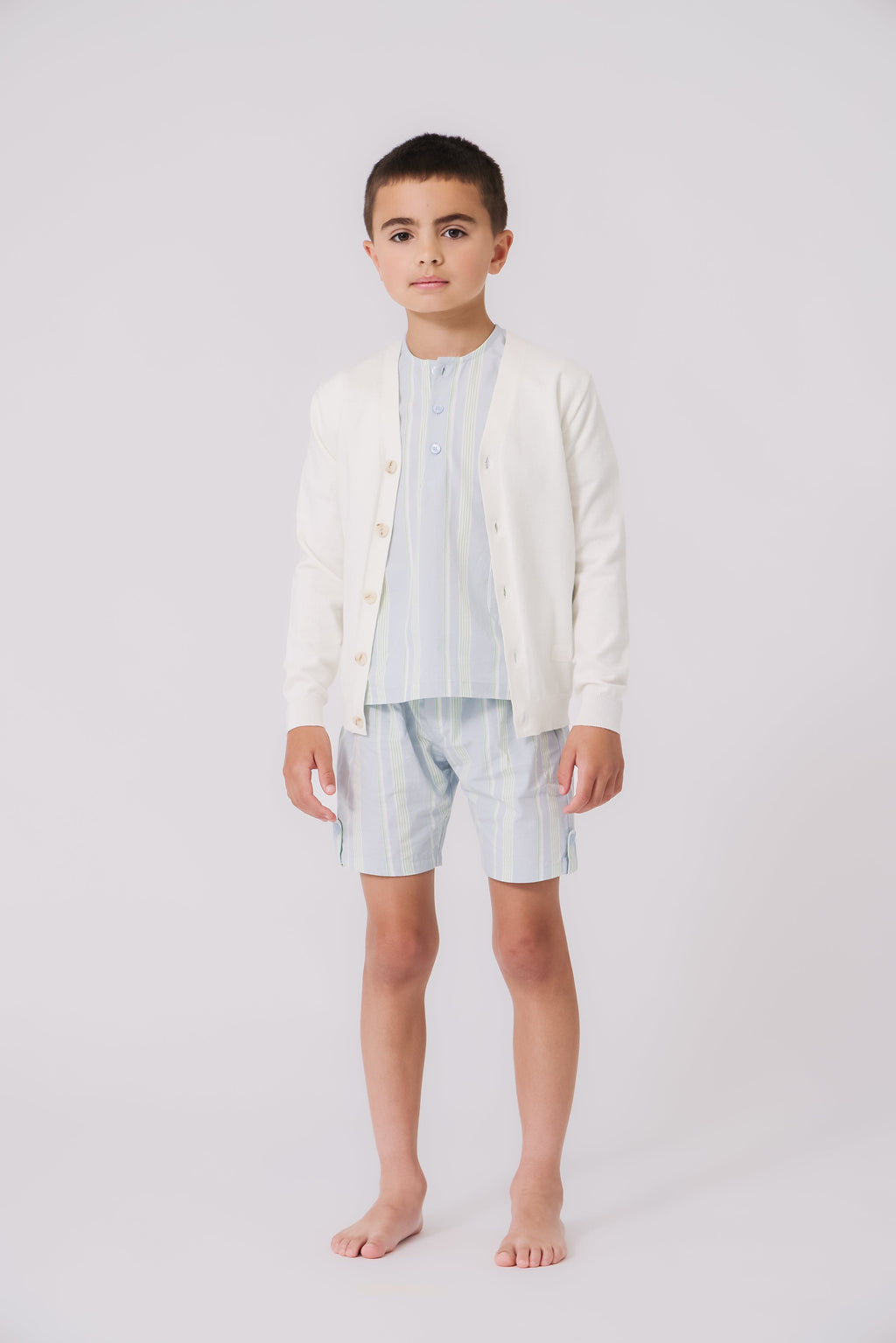 Long Sleeve Knit Sweater - White