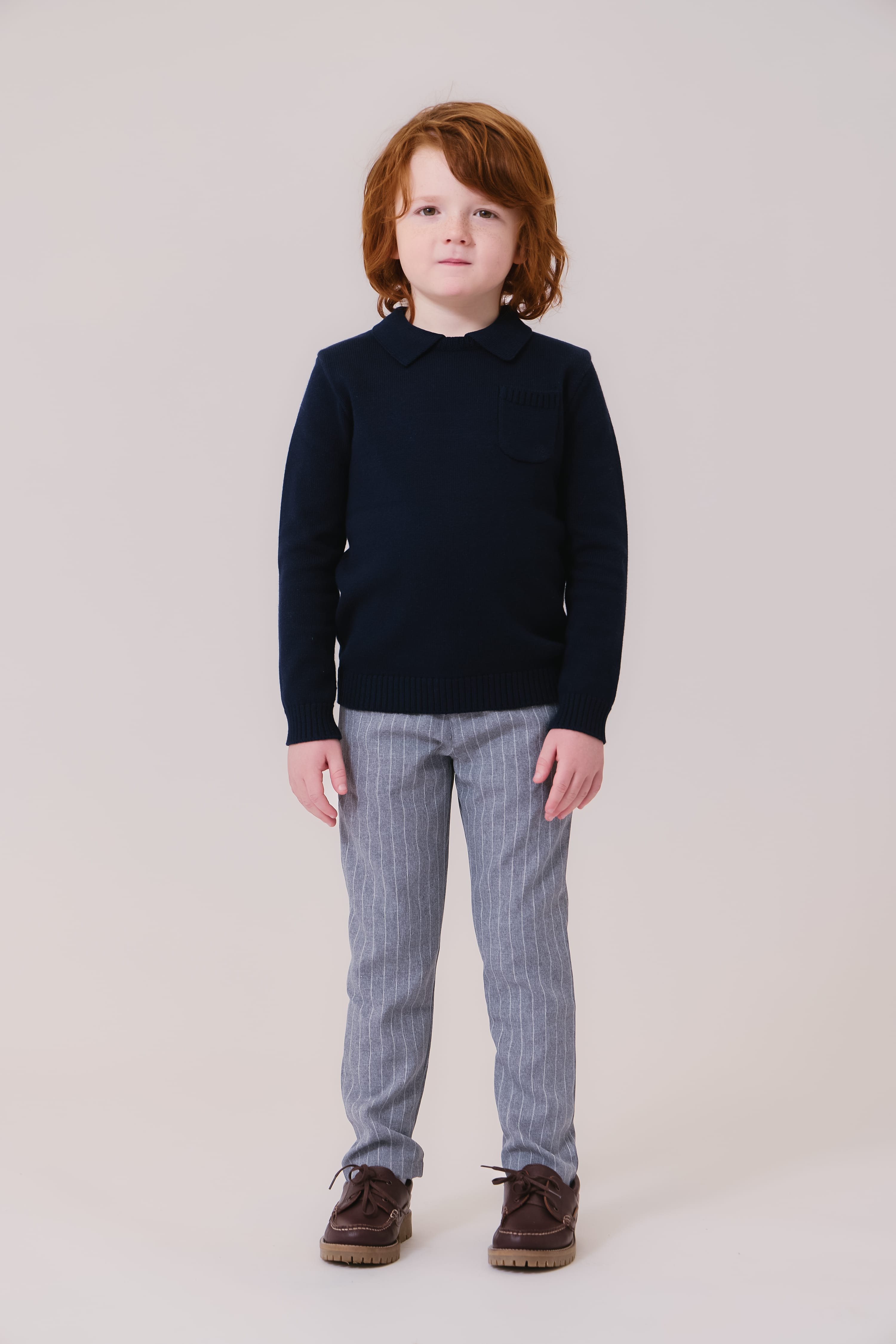 Franck Collar Sweater - Navy
