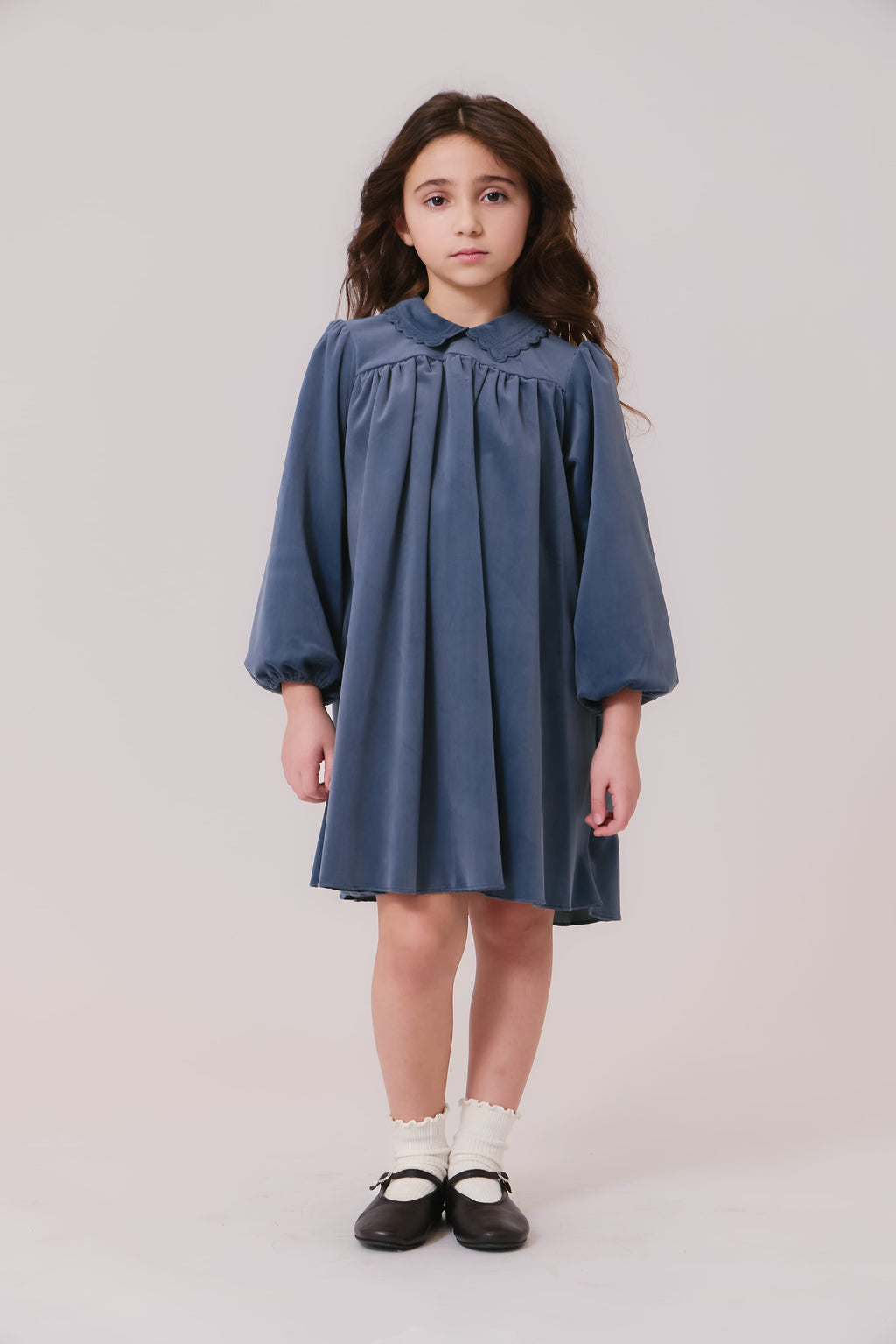 Nola Velvet Dress - Blue
