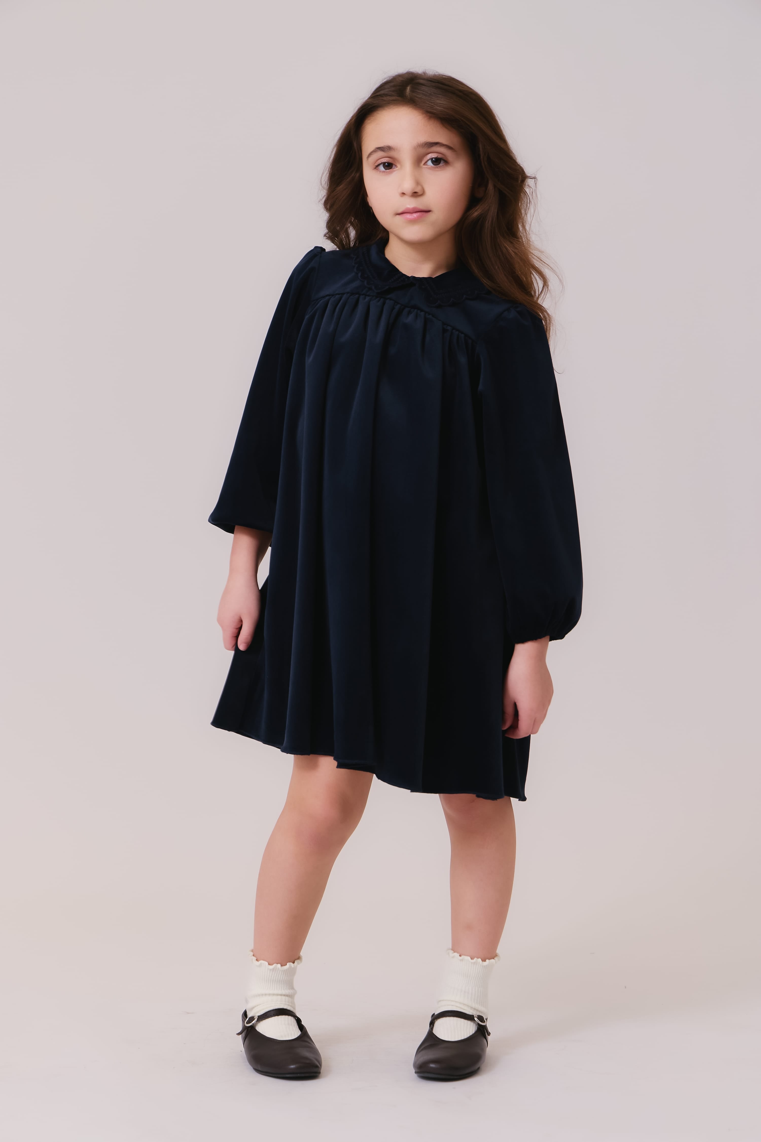 Nola Velvet Dress - Navy
