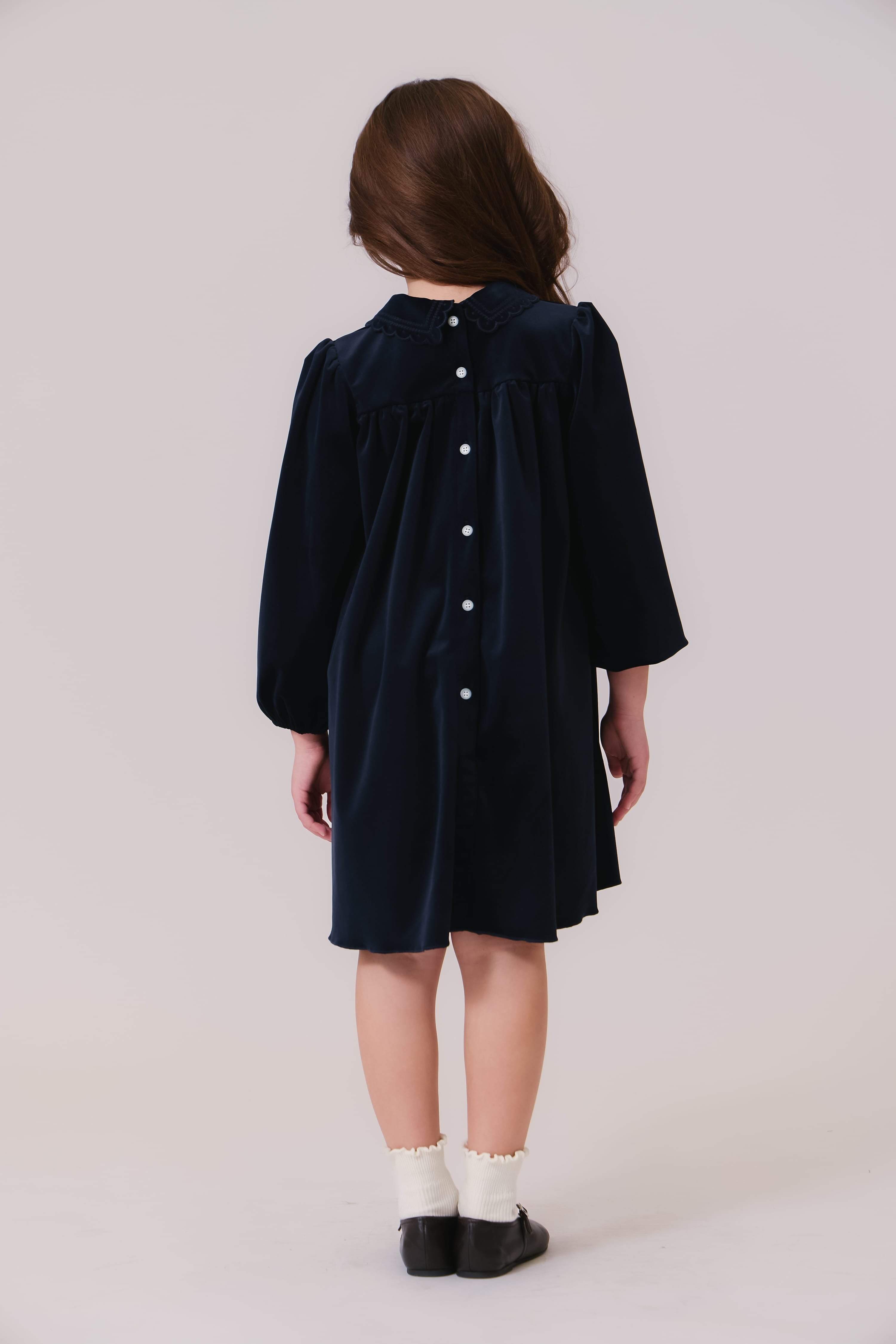 Nola Velvet Dress - Navy