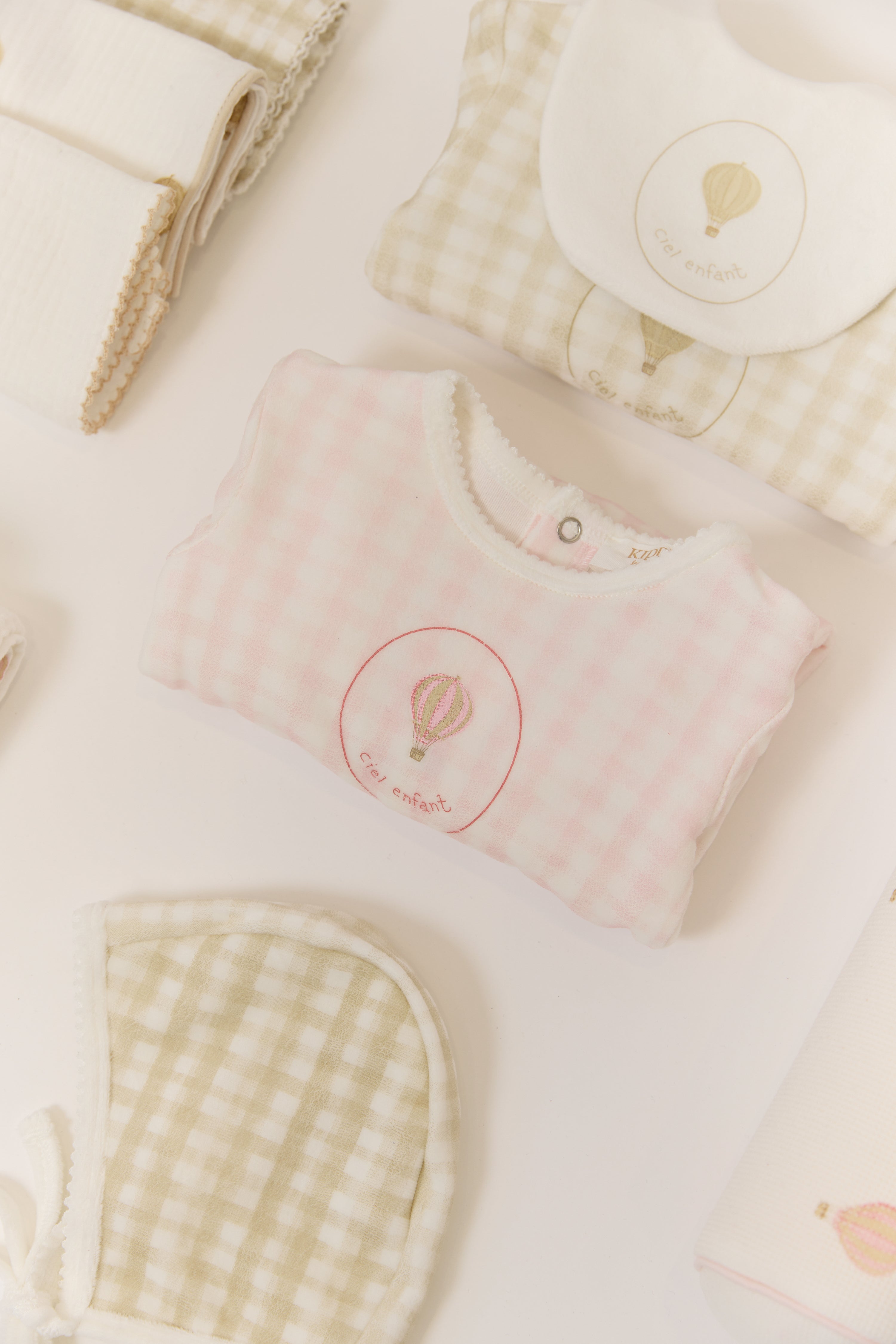 Ciel Enfant Gingham Footie - Pink