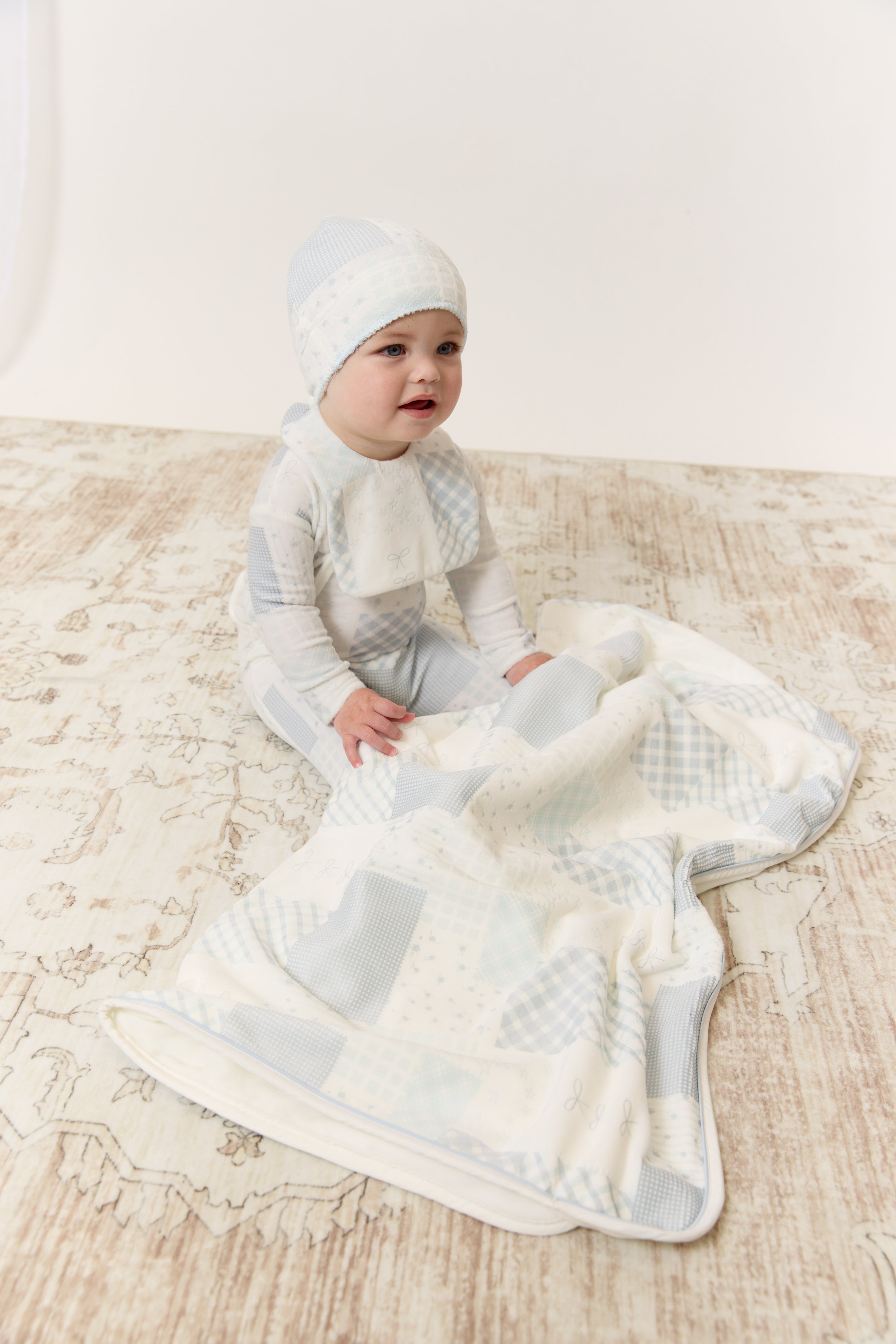 Patchwork Blanket - Blue