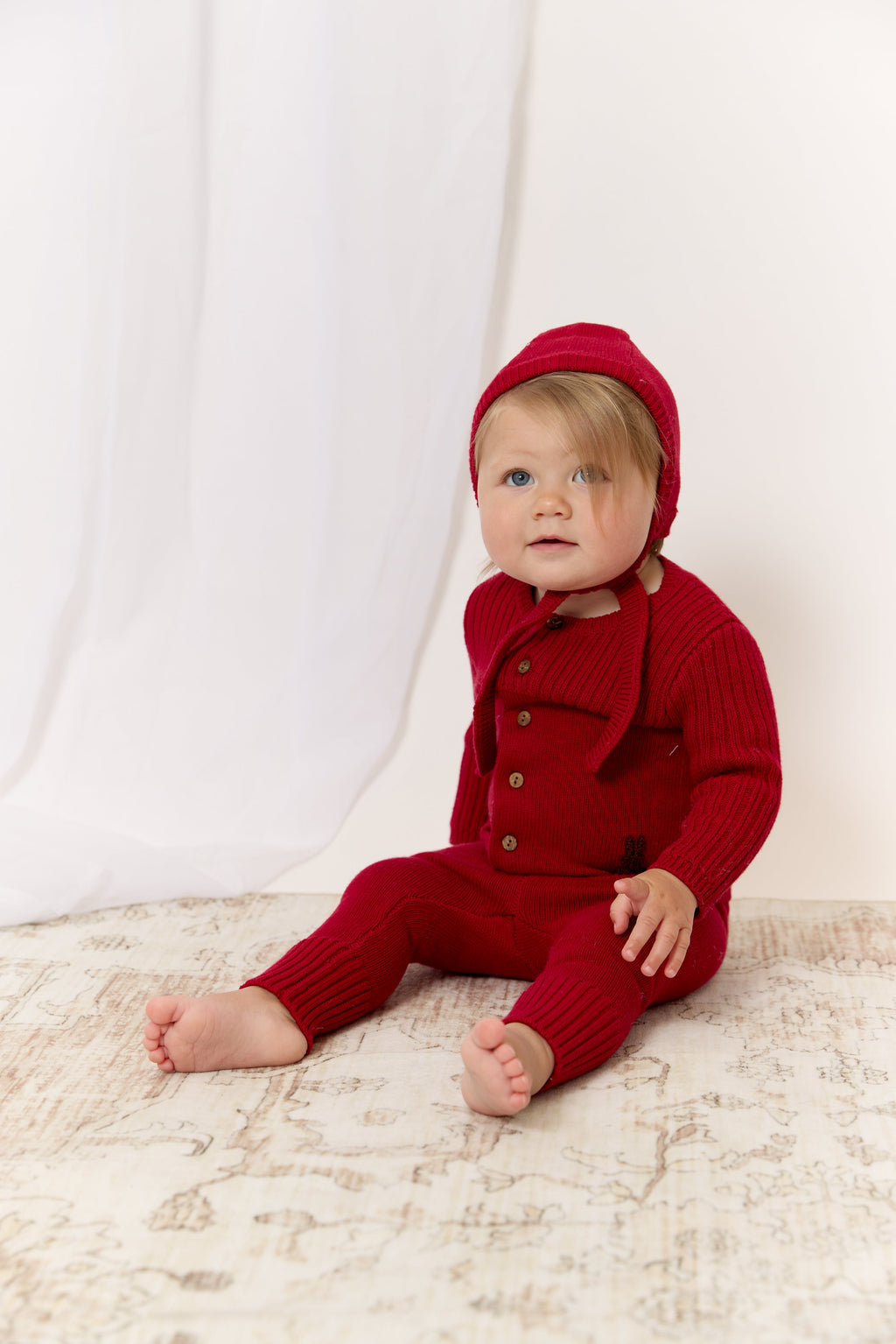 Bunny Knit Set - Red