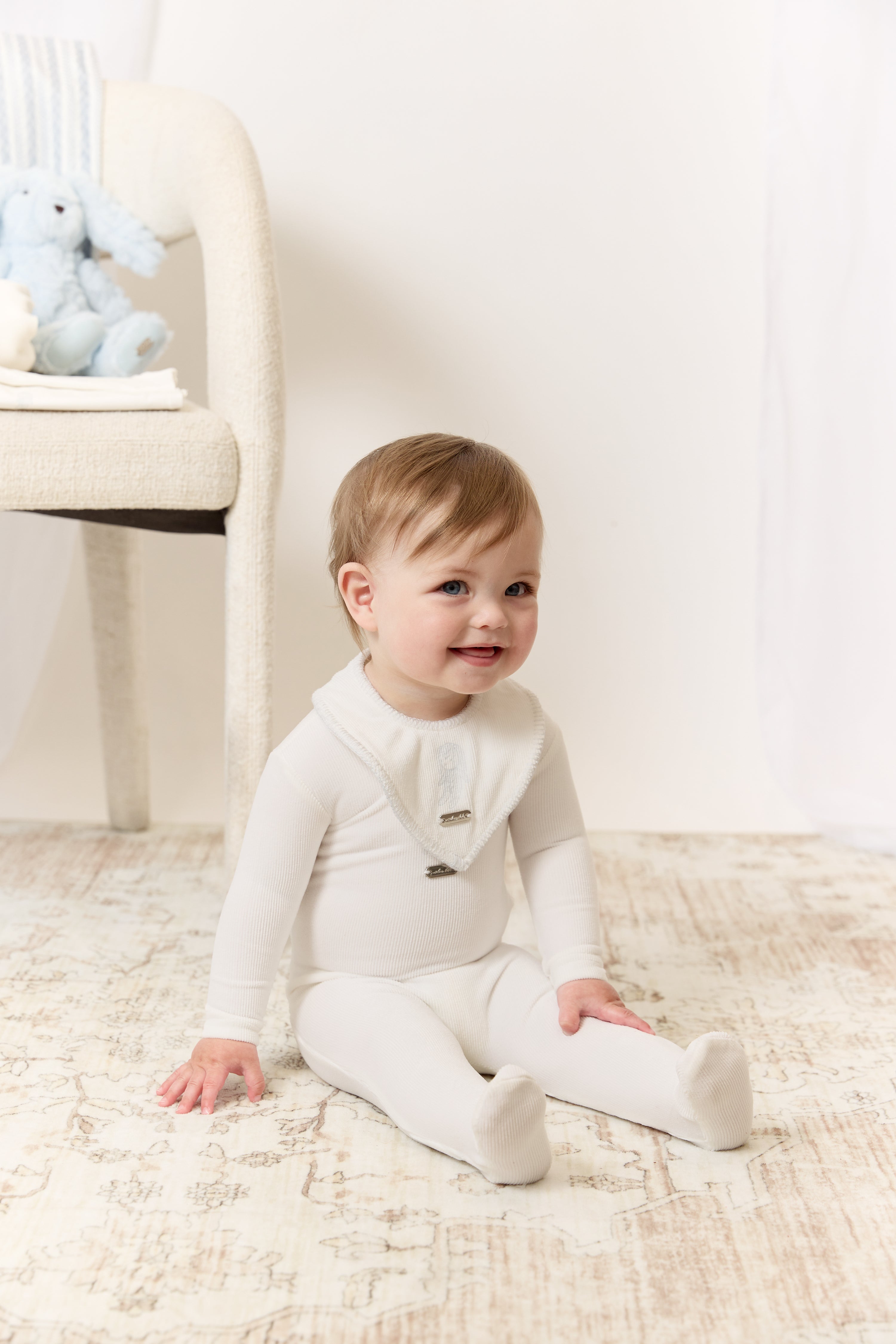Atelier Bunny Footie & Hat Set - Blue
