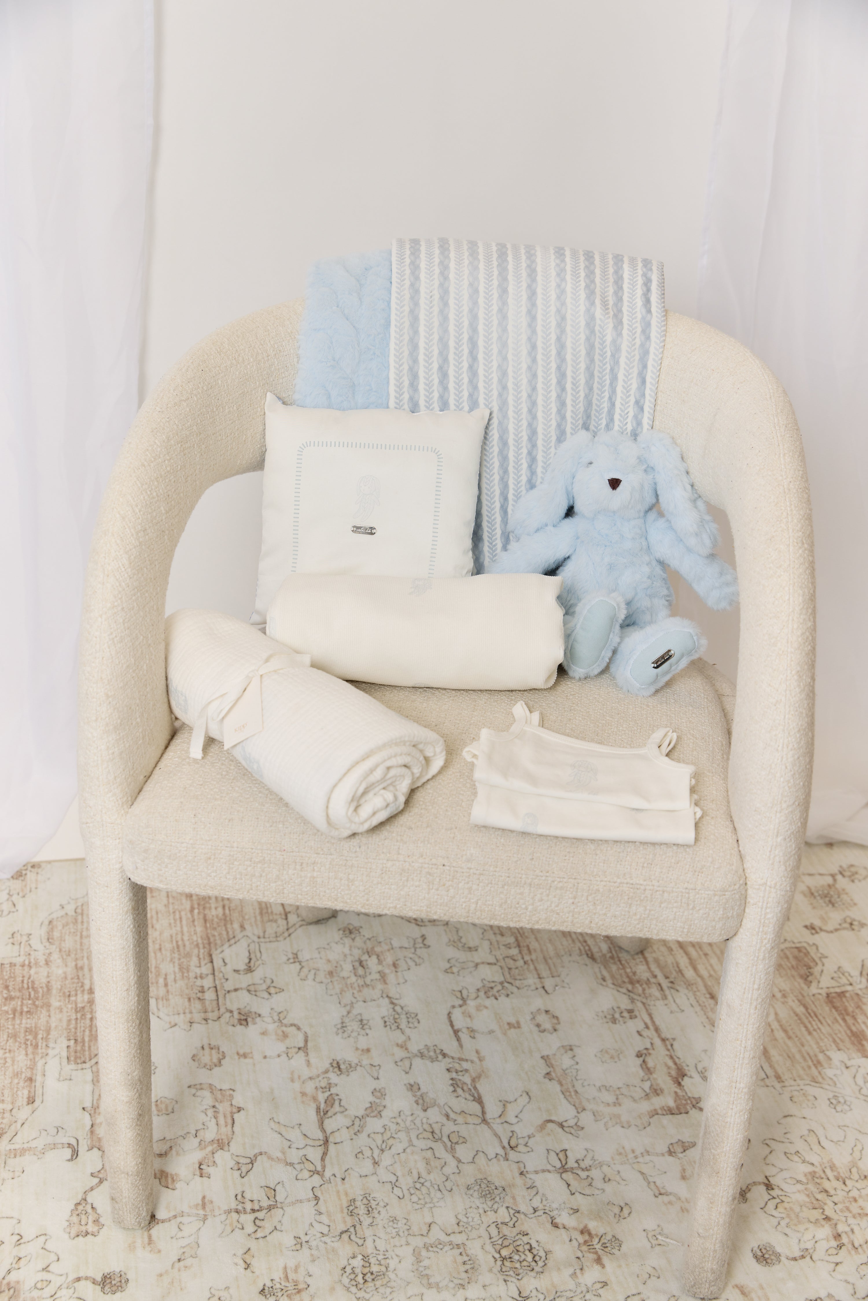 Atelier Cable Throw Pillow - Blue