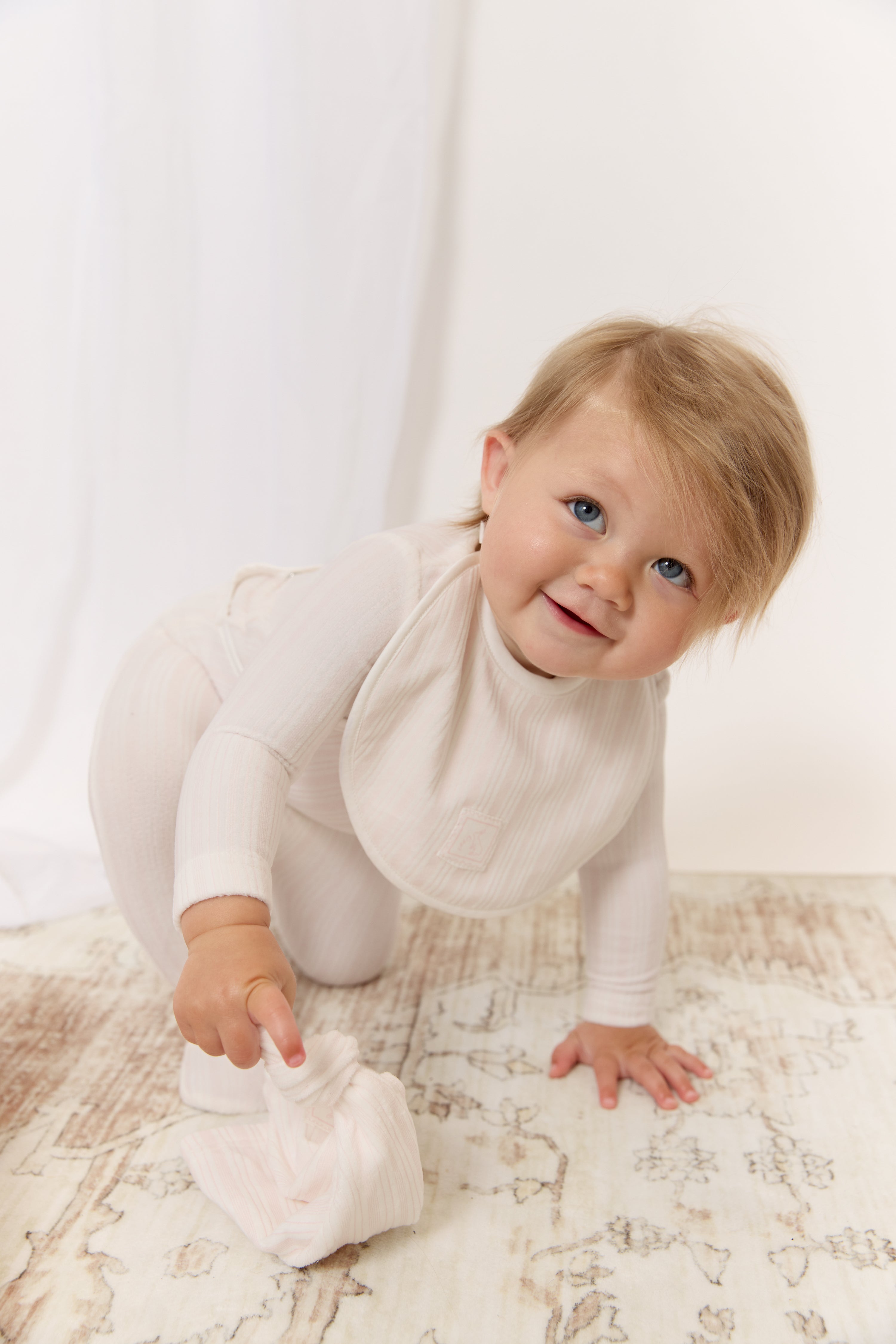 Stripe Stamp Bib - Pink