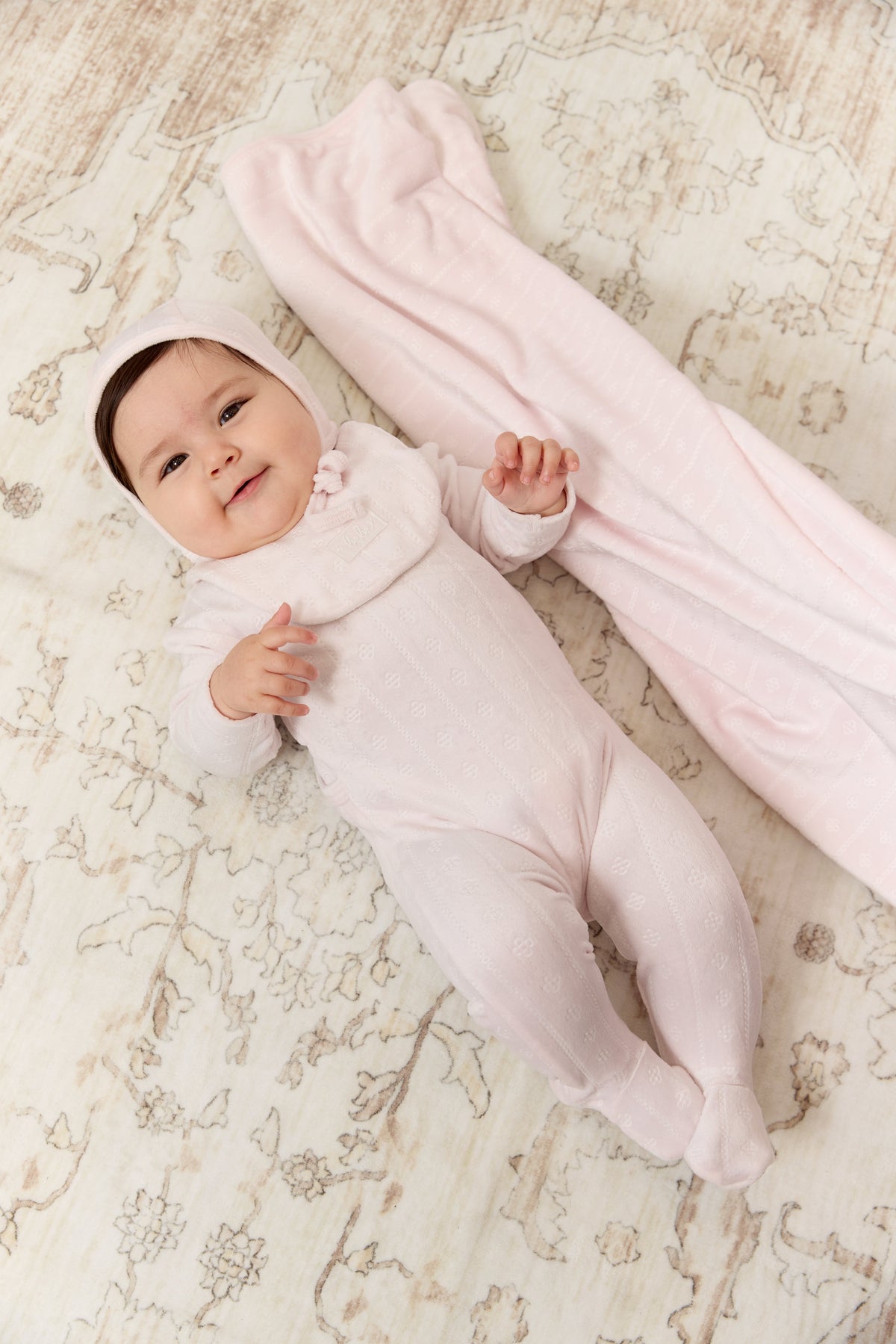 Bebe Pointelle Footie - Pink