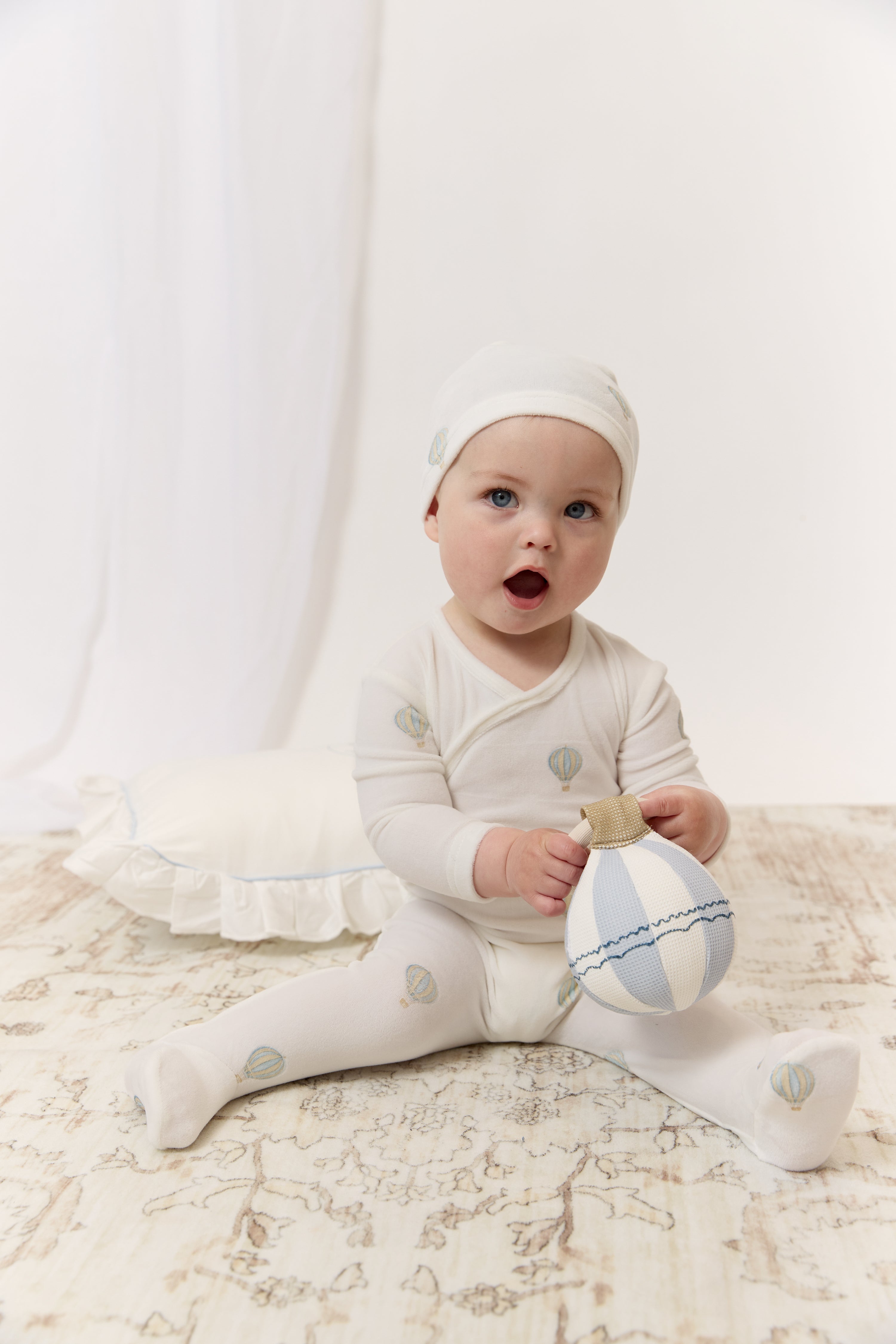 Ciel Enfant Wrap Footie & Hat Set - Blue