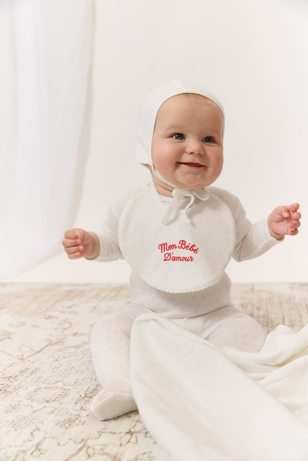 Mon Bebe Footie, Hat & Blanket Set - Red