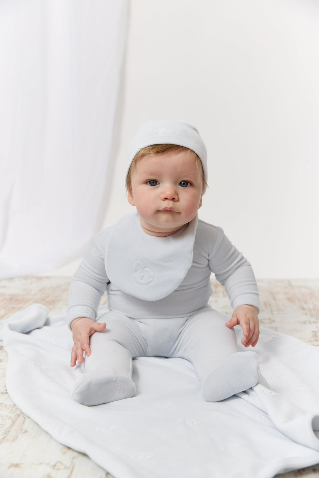 Whinny Wrap Footie, Hat & Blanket Set - Blue