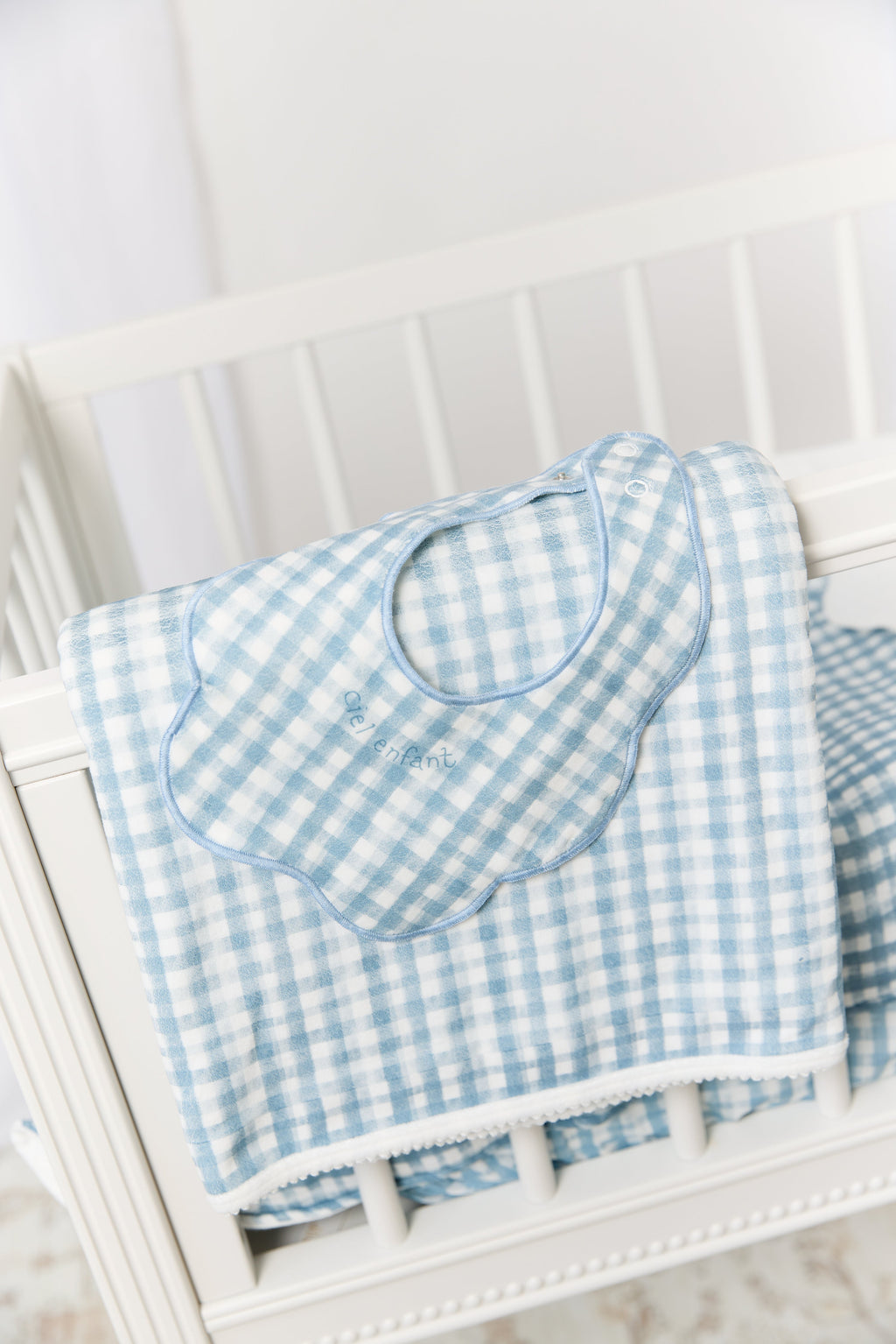 Ciel Enfant Gingham Bib - Blue