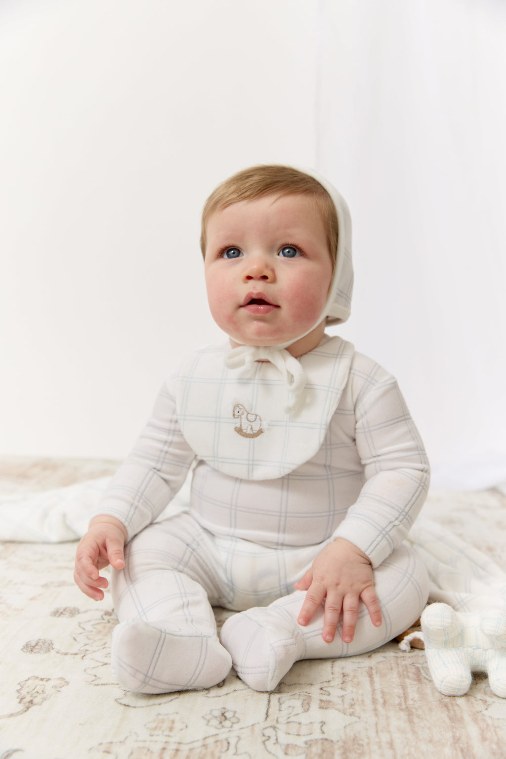 Whinny Plaid Footie - Blue