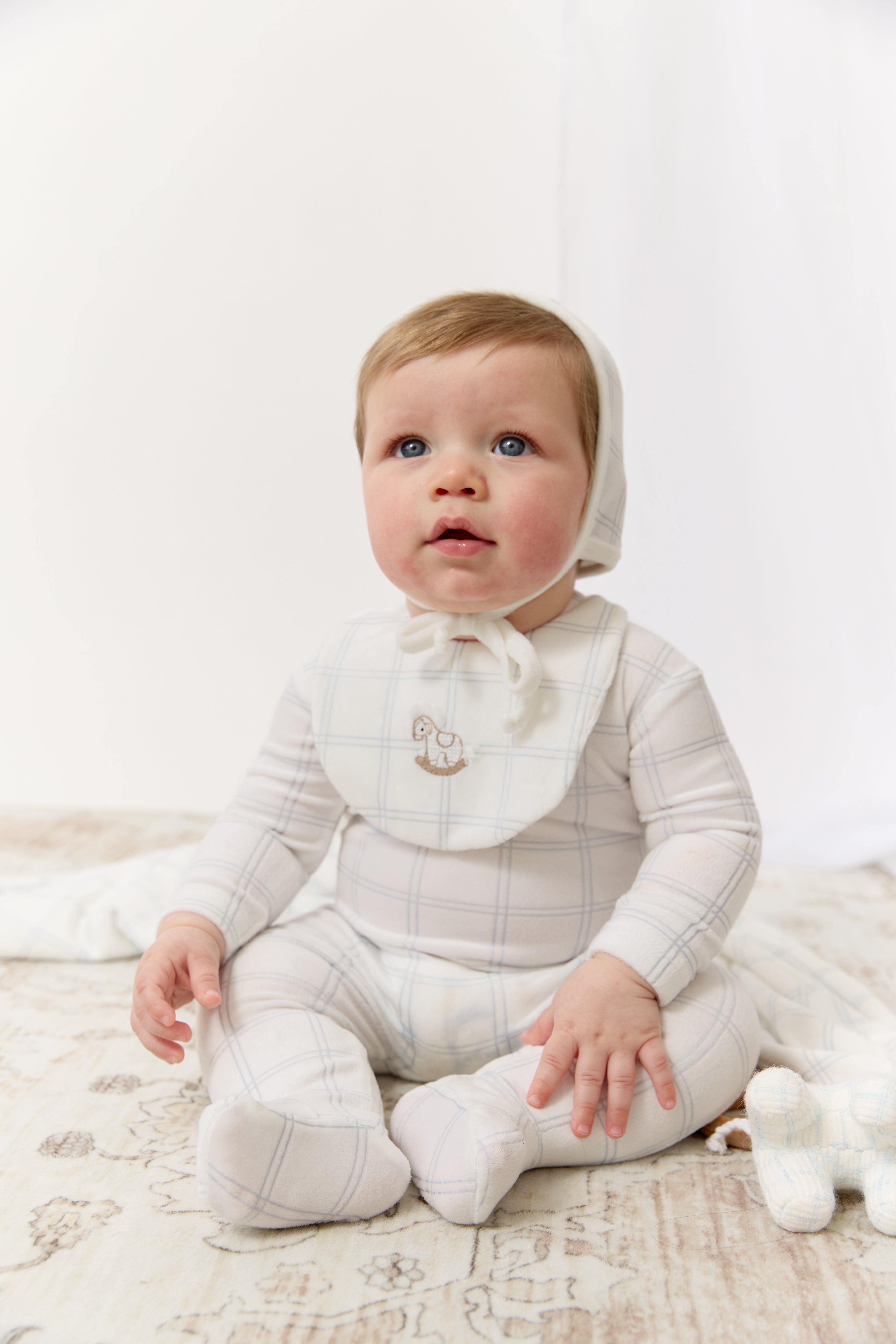Whinny Plaid Footie - Blue