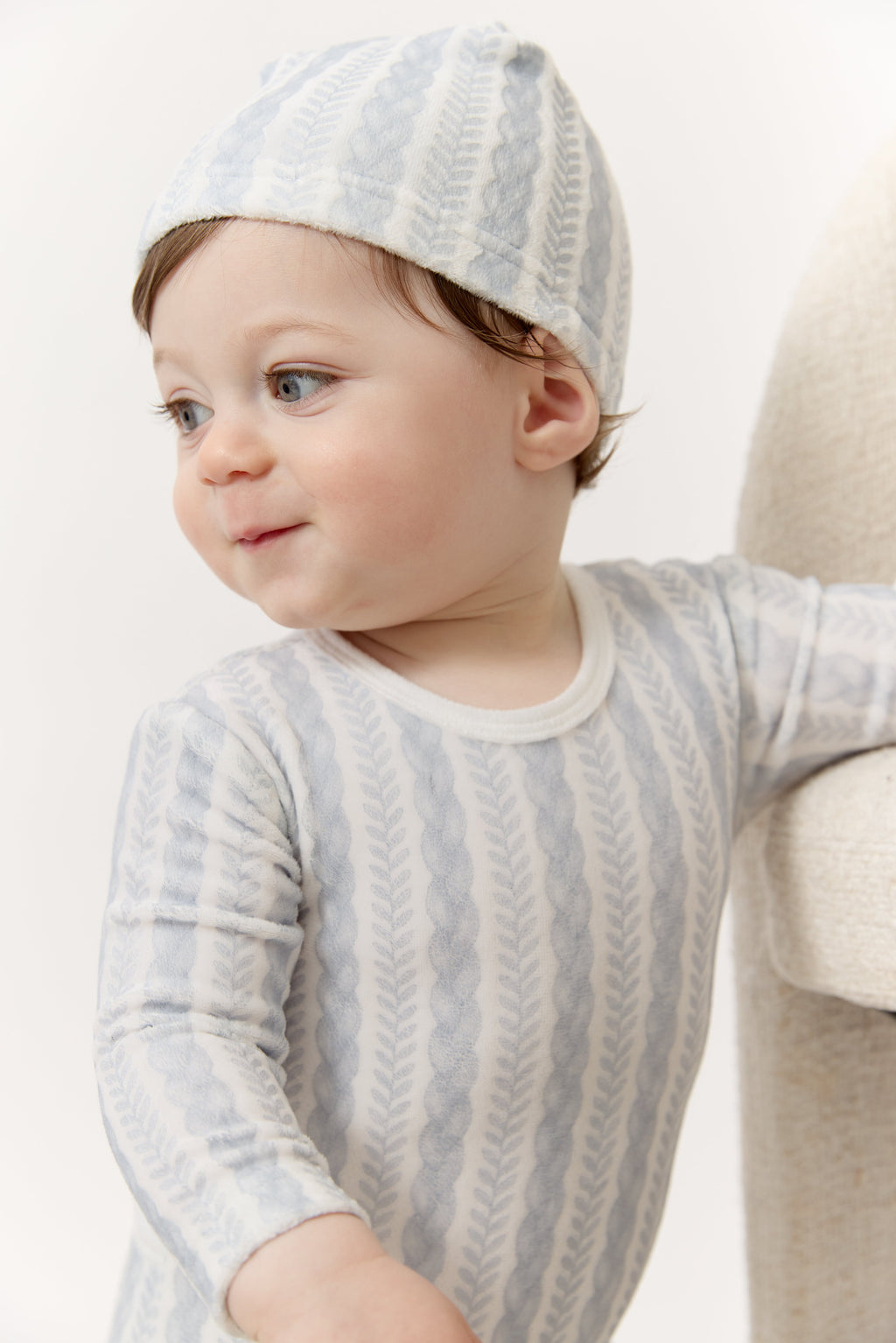 Atelier Cable Footie - Blue