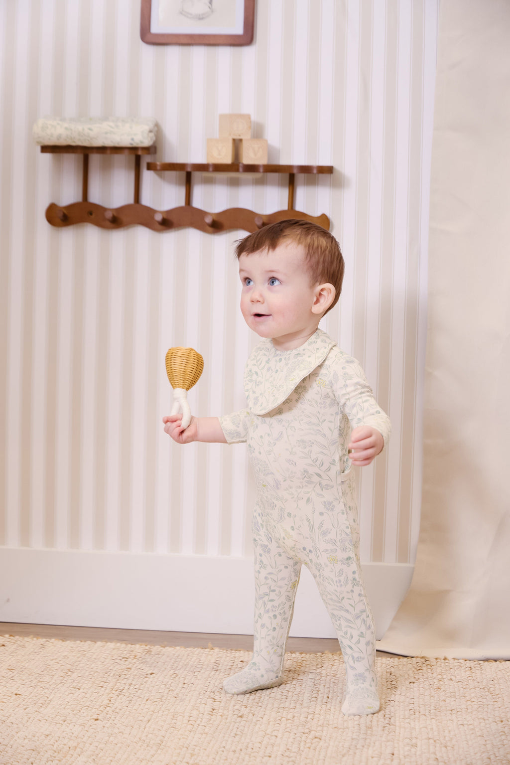 Sprout Footie + Hat - Blue
