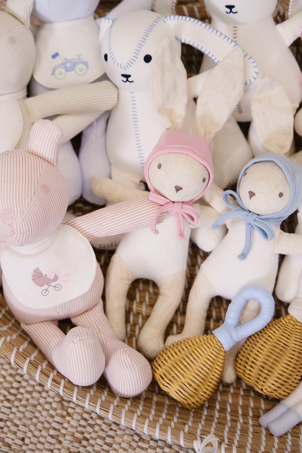 Bonnet Bunny Plush Toy - Blue