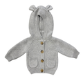 Knit Hoodie in Gray Marble