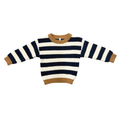 Knit Sweater in Charcoal Bronze Stripe