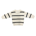 Knit Sweater in Charcoal Cream Stripe