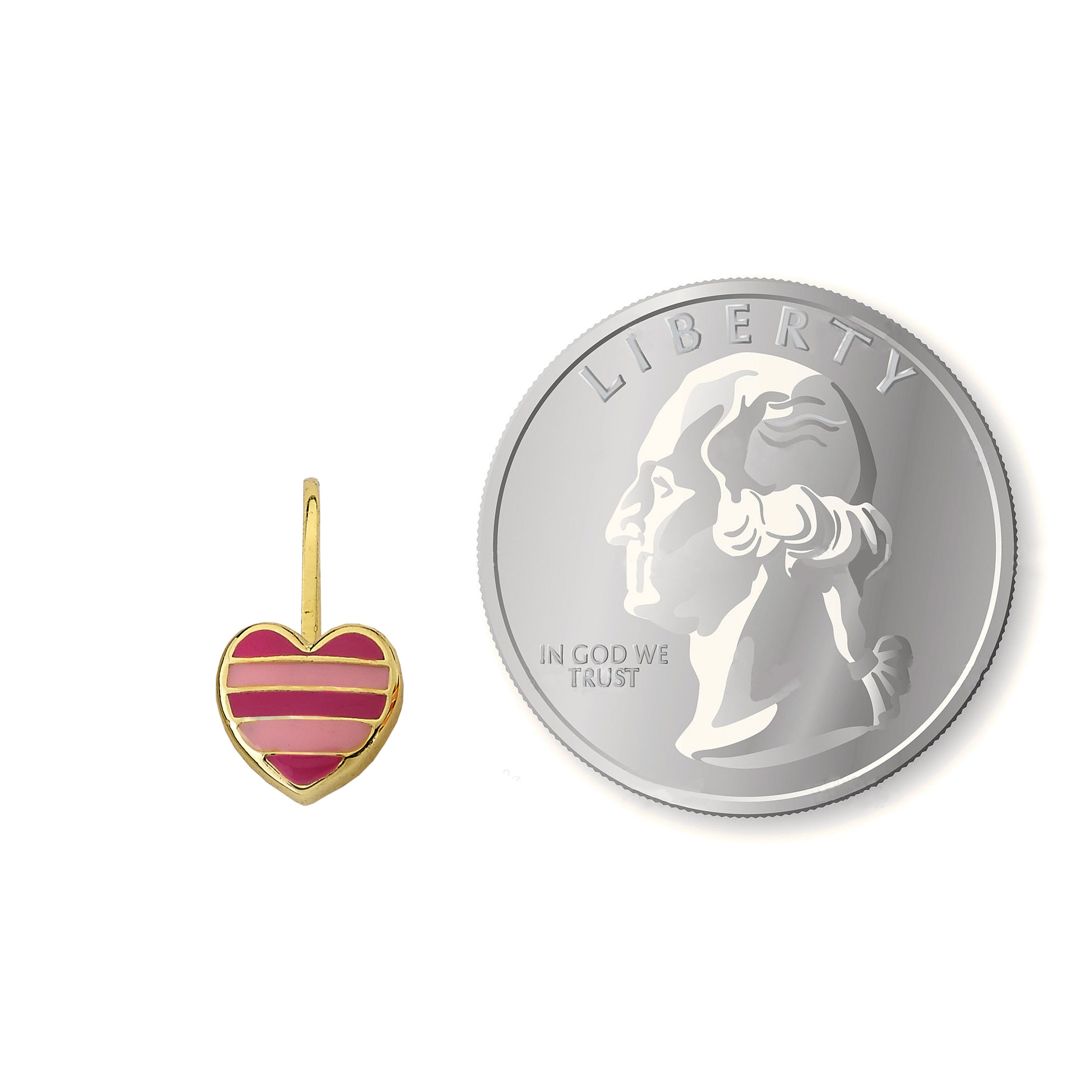 Striped Heart Earring