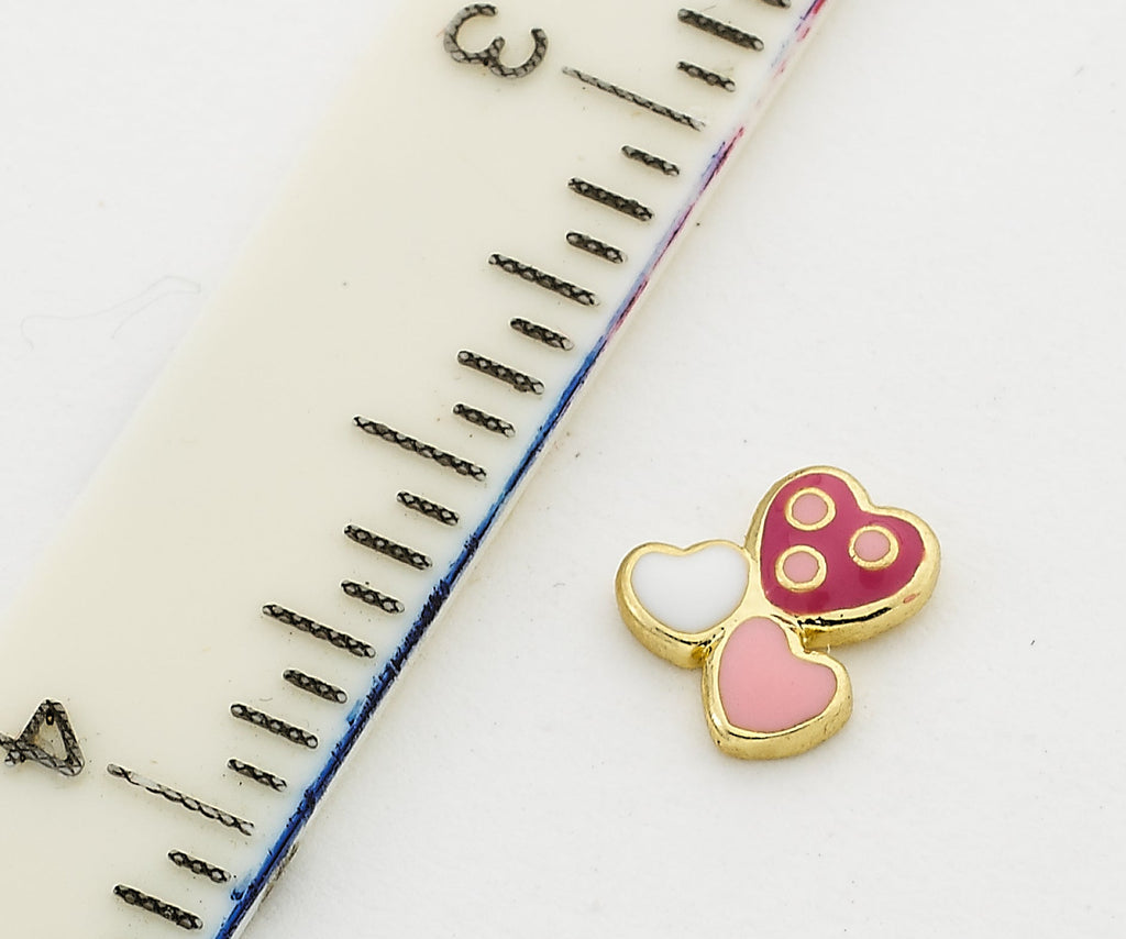 Triple Heart Stud Earring