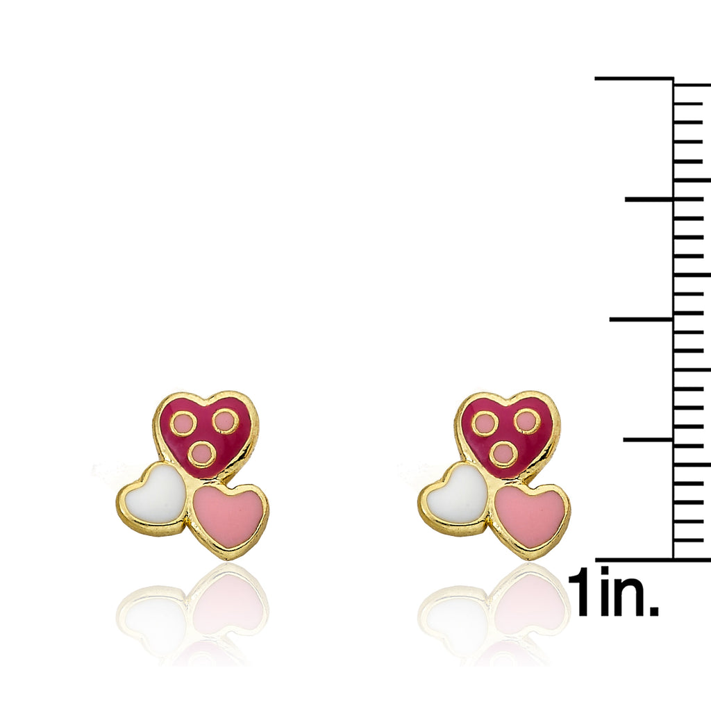 Triple Heart Stud Earring