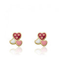 Triple Heart Stud Earring