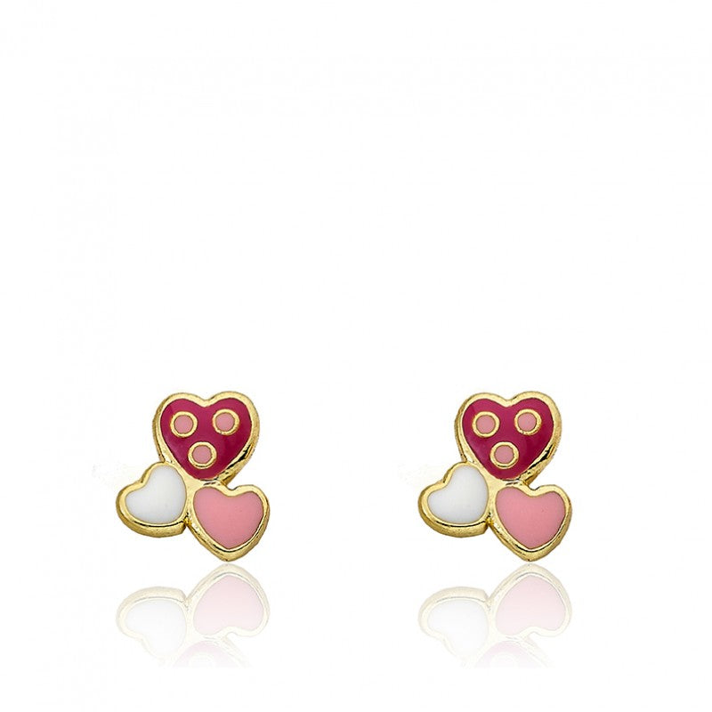 Triple Heart Stud Earring