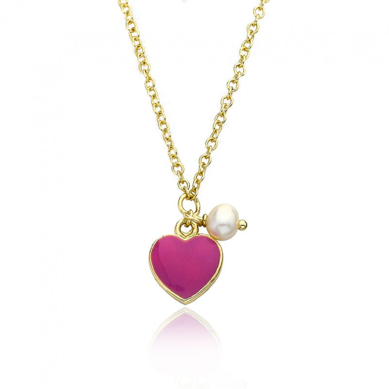Hot Pink Heart Necklace