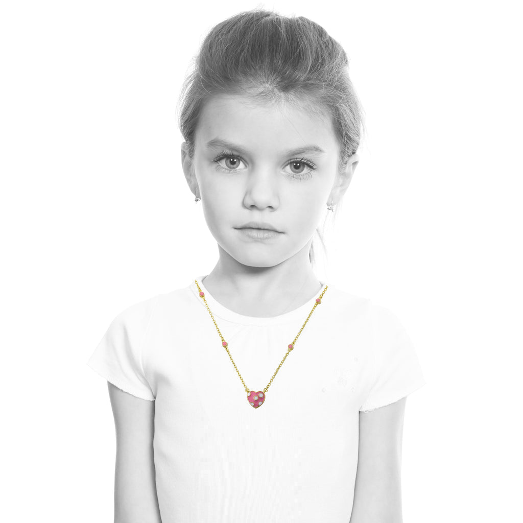 Polka Dot Heart Necklace