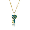 Turquoise Polka Dot Key Necklace