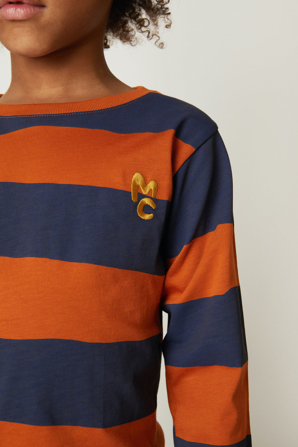 Chestnut & Navy Rugby Stripe Long Sleeve T-Shirt