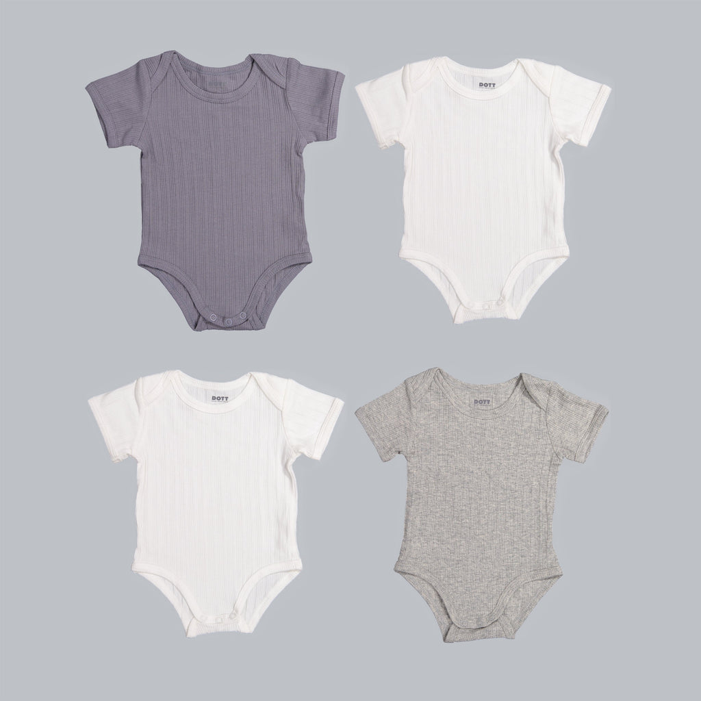 *Exclusive* Baby Boy Short Sleeve 4pc Onesie Set