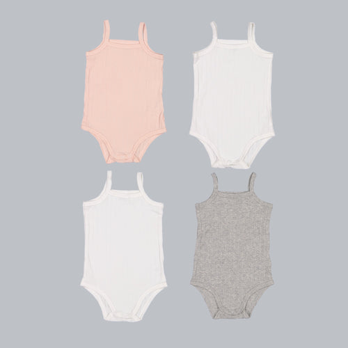 *Exclusive* Baby Girl Sleeveless 4pc Onesie Set